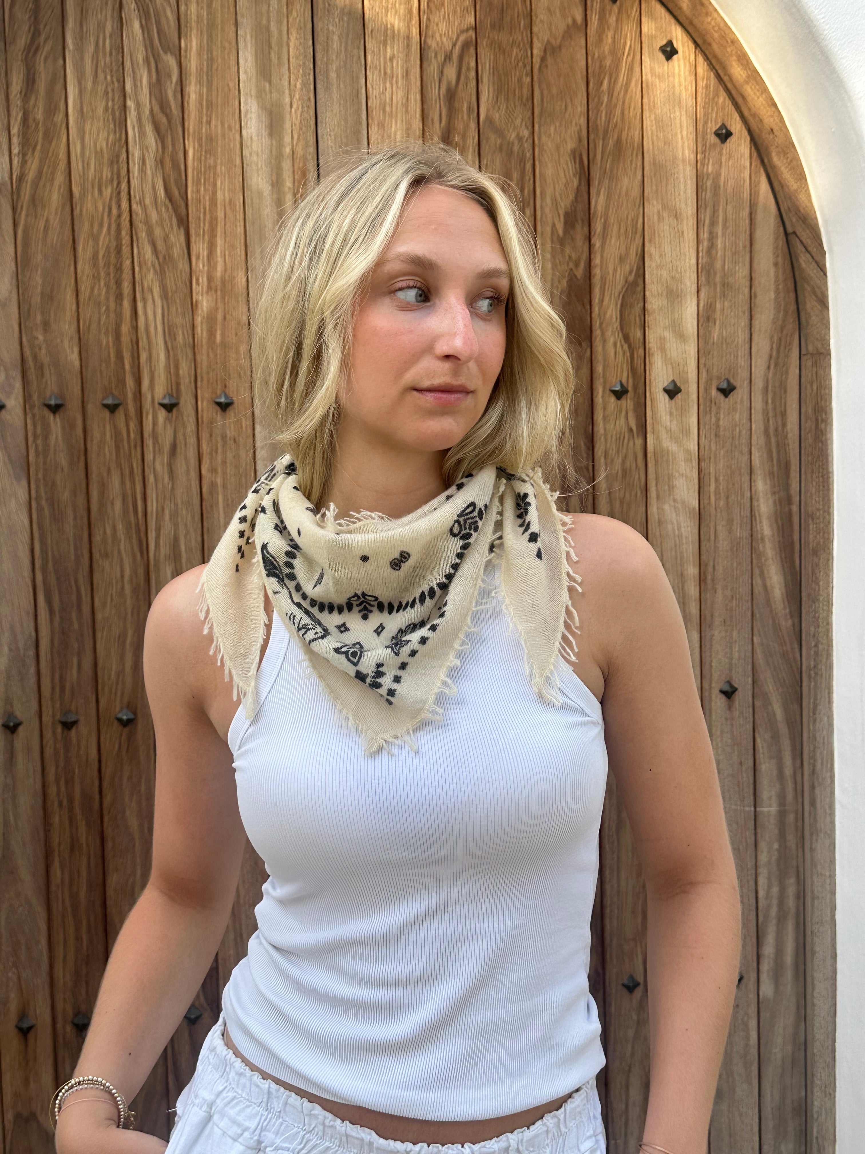 Kaschmir-Schal "Wild Horse" wheat/black