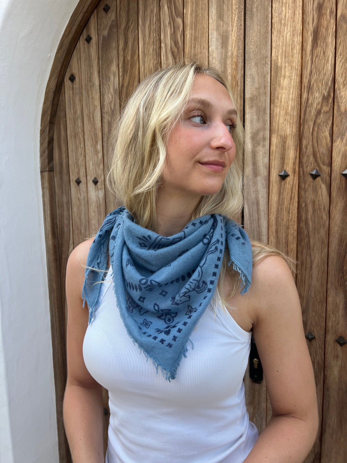 Cashmere Scarf "Wild Horse" wheat/black