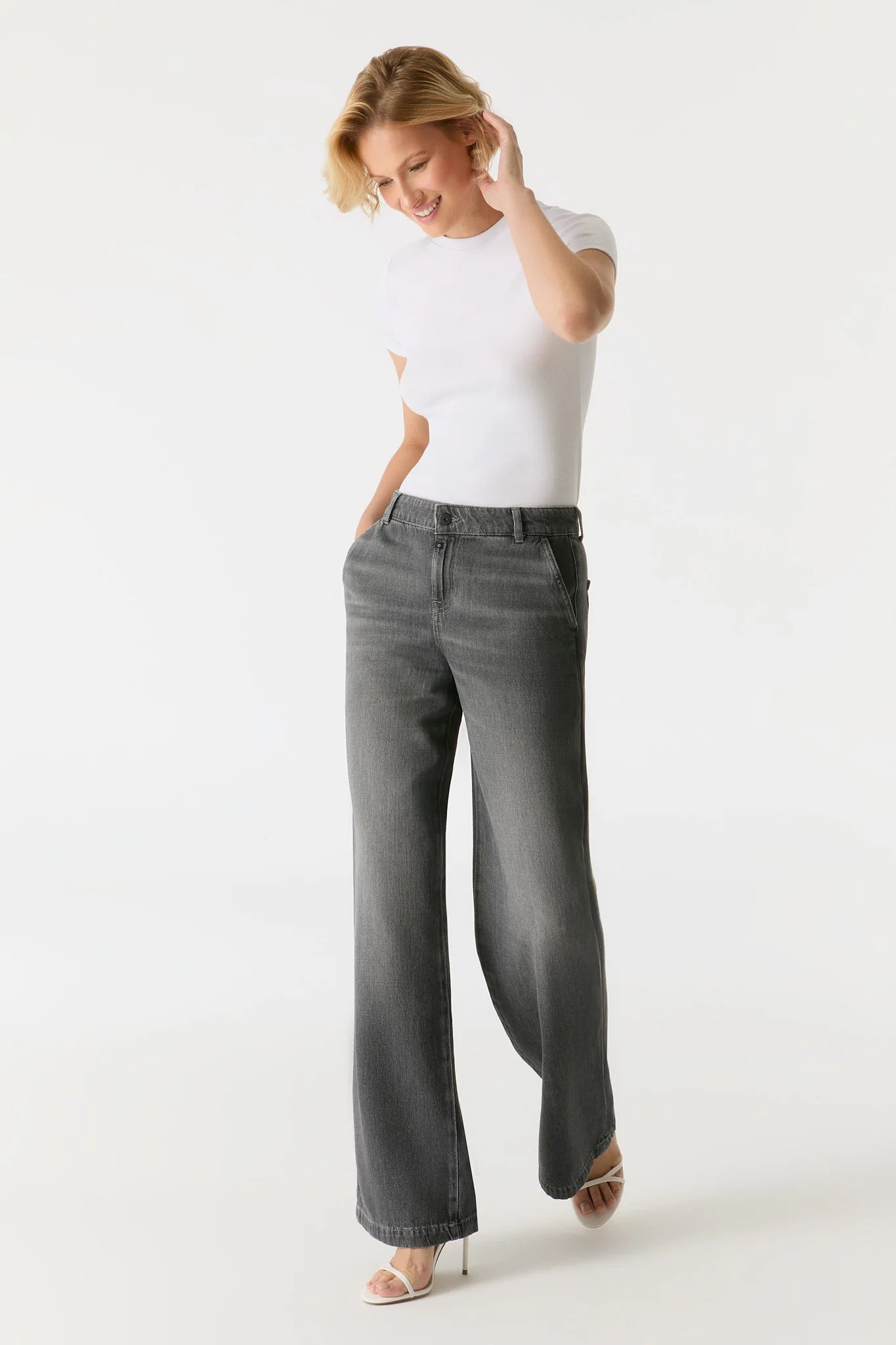 Low Waist Jeans „Maxine“ smoke grey