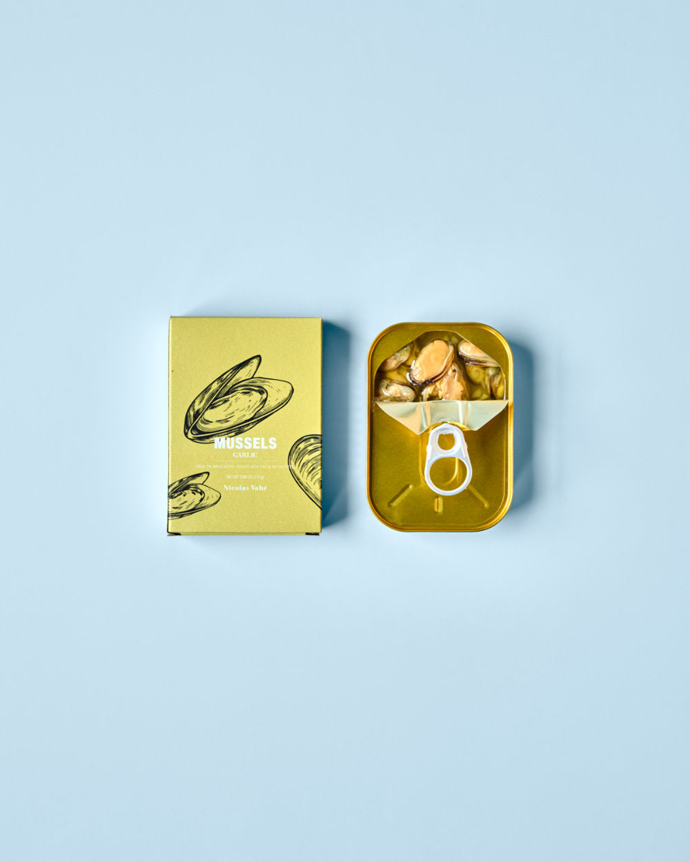 Blaumuscheln in Rapsöl mit Knoblauch