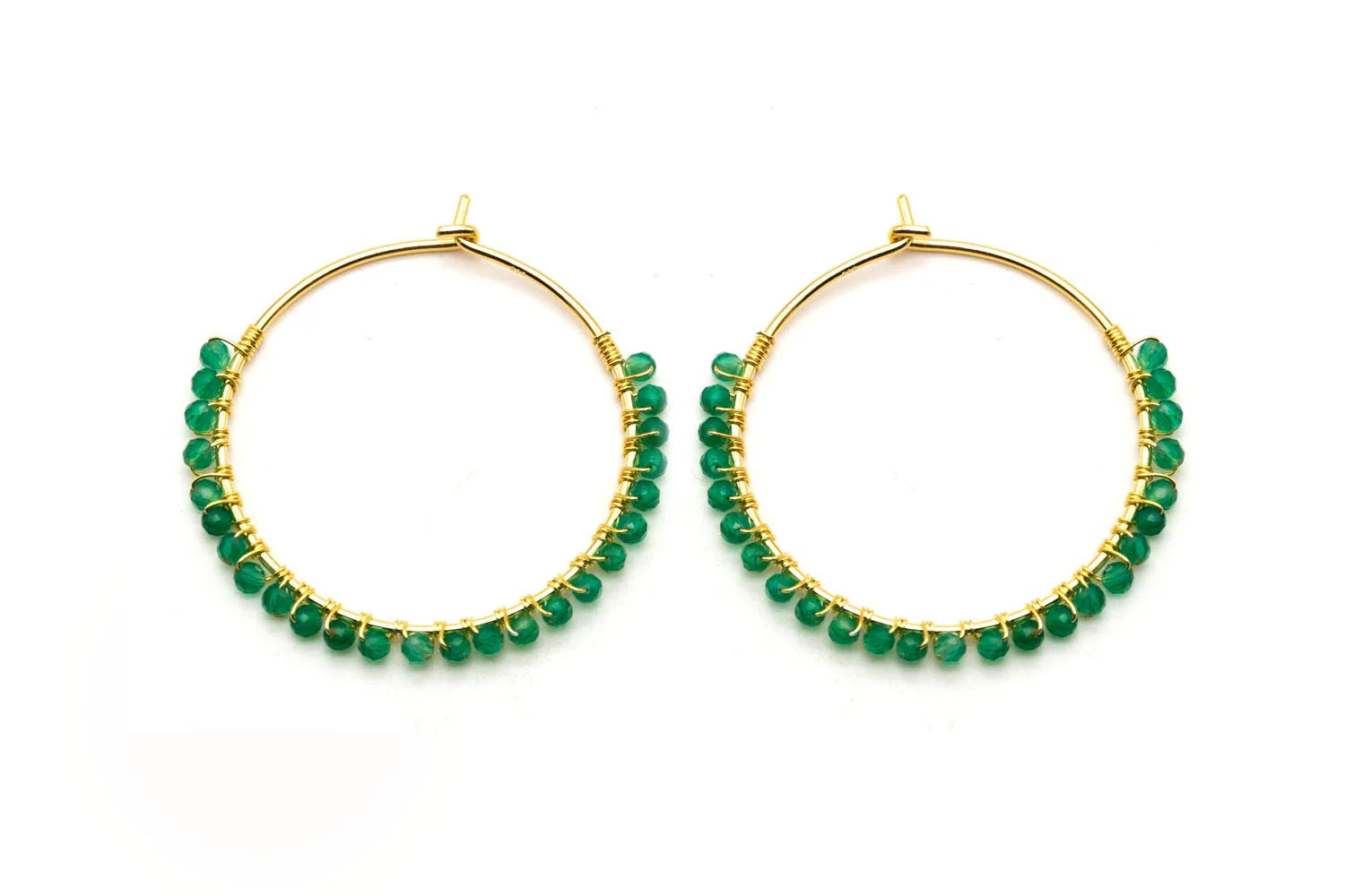 Ohrringe "Big Hoop Green Onyx"