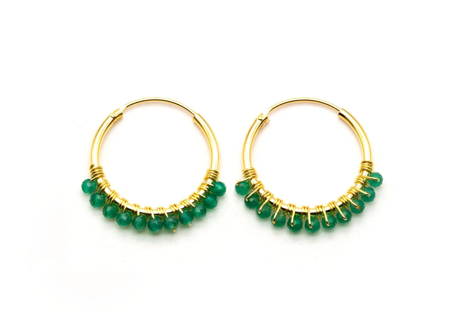 Ohrringe "Big Hoop Green Onyx"