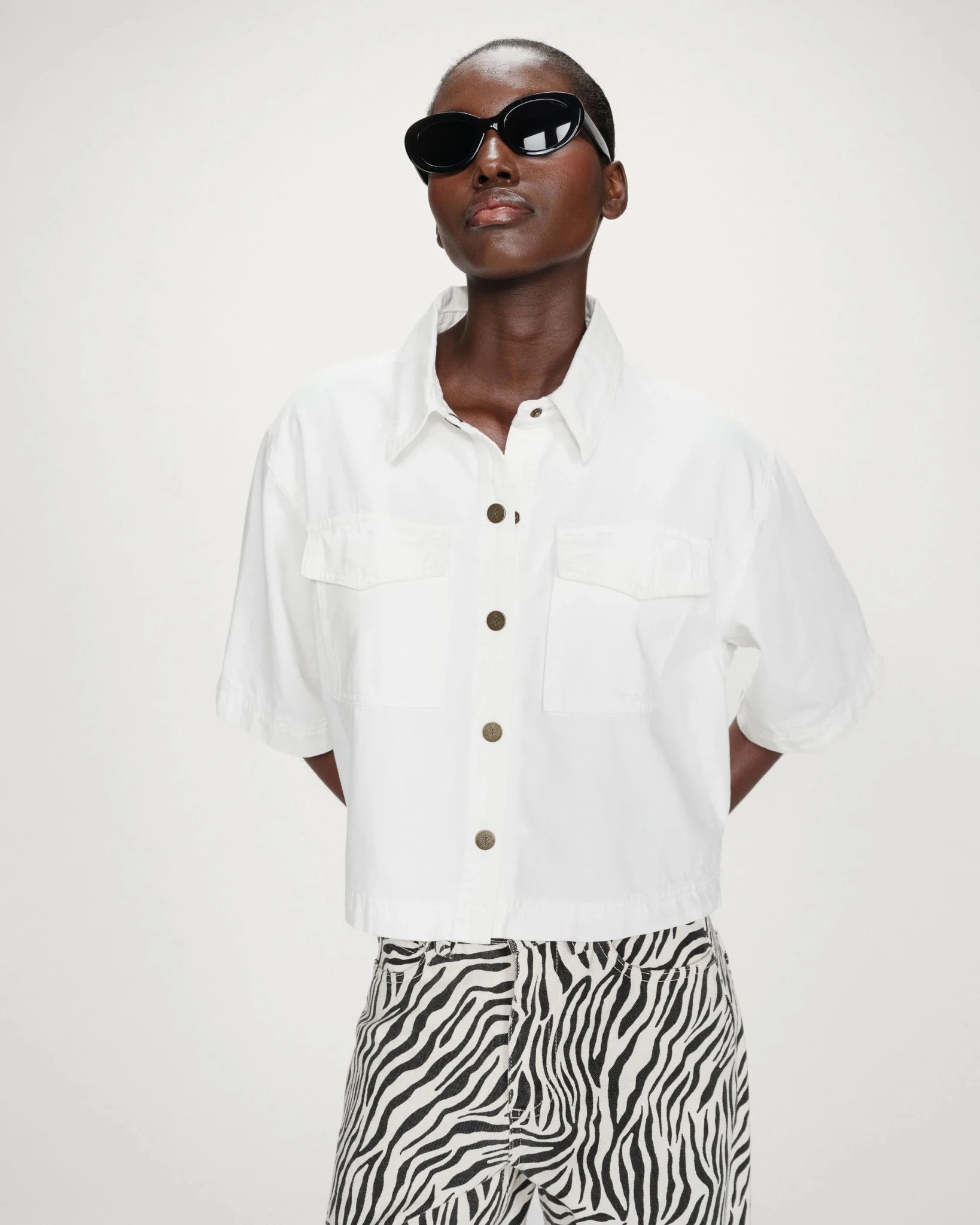 Denim Shirt "Vita" white - Dein Lieblingsladen Concept