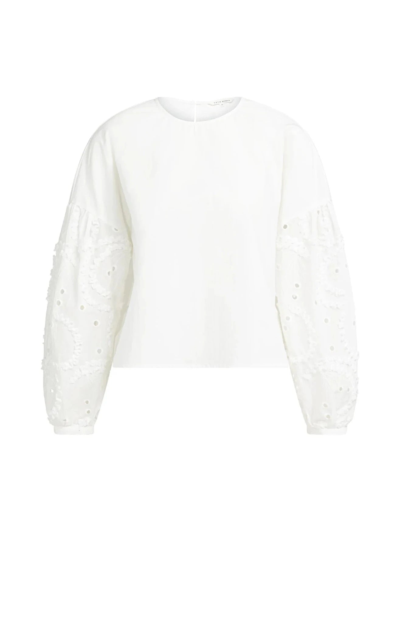 Bluse mit bestickten Ärmeln und Rundhalsausschnitt - Dein Lieblingsladen Concept
