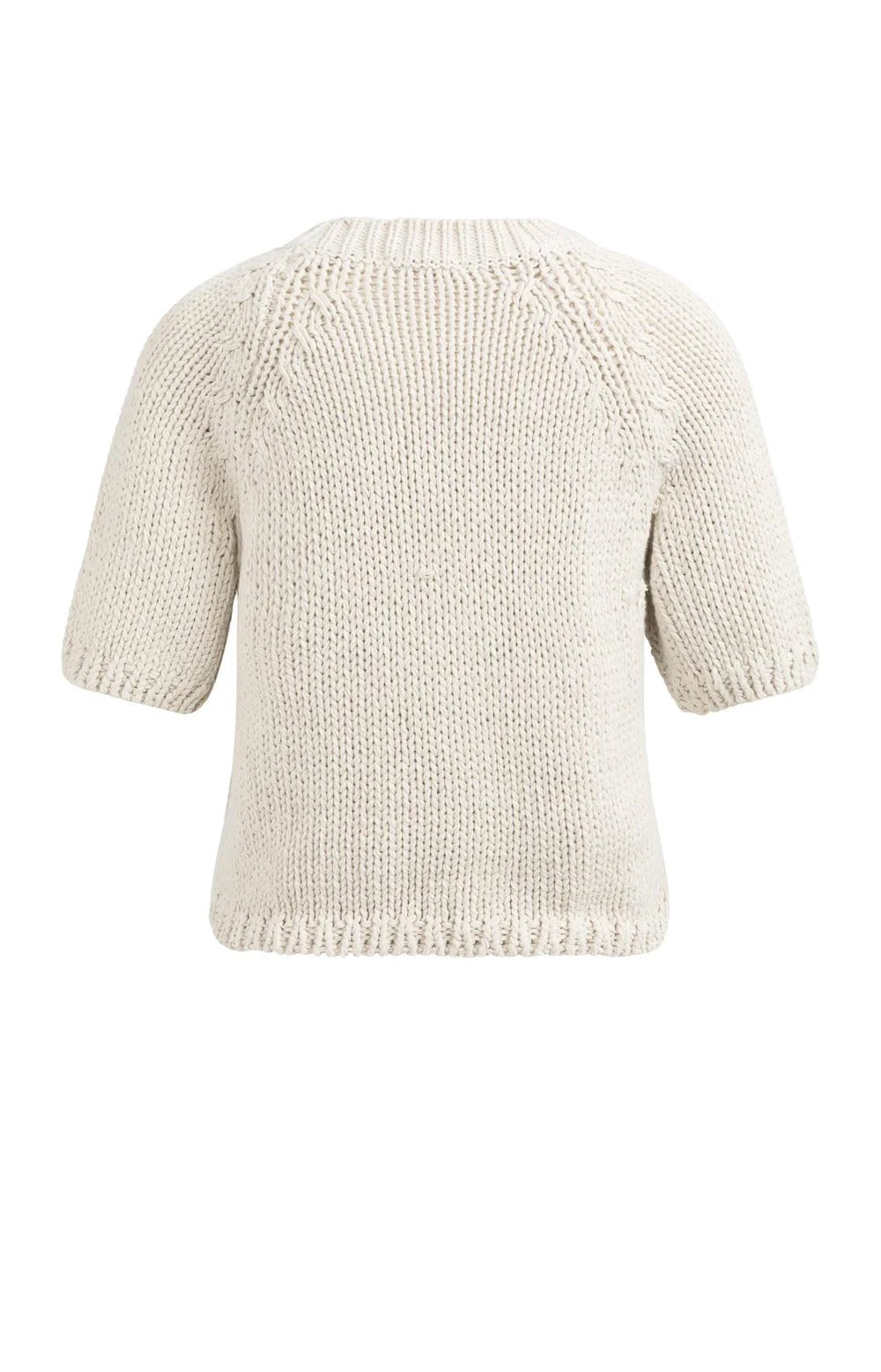 Pullover aus dickem Strick mit kurzen Ärmeln - kit beige - Dein Lieblingsladen Concept