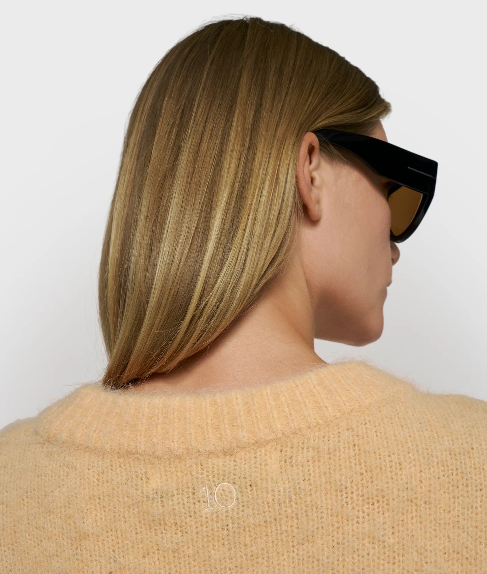 Hairy Knit Sweater pastel mango