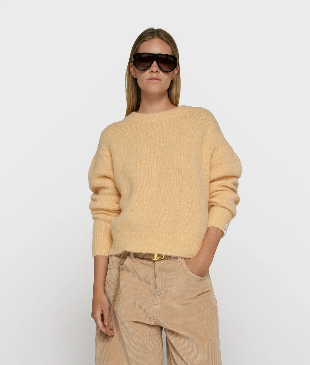 Hairy Knit Sweater pastel mango