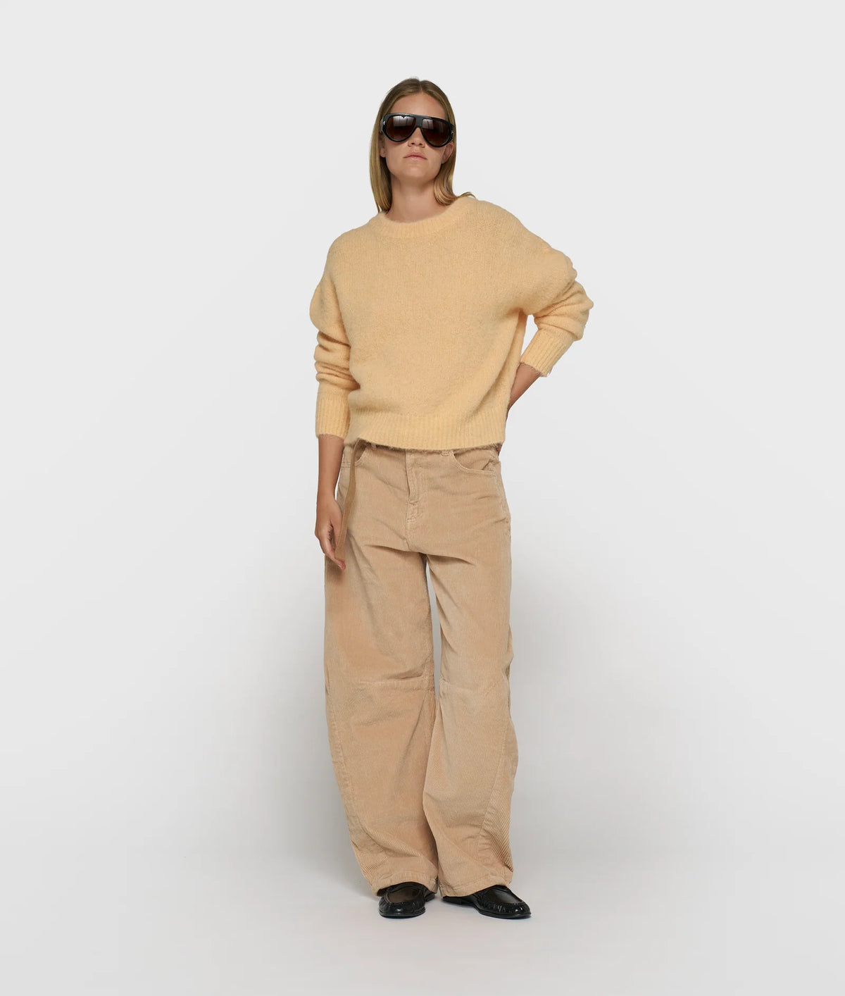 Hairy Knit Sweater pastel mango