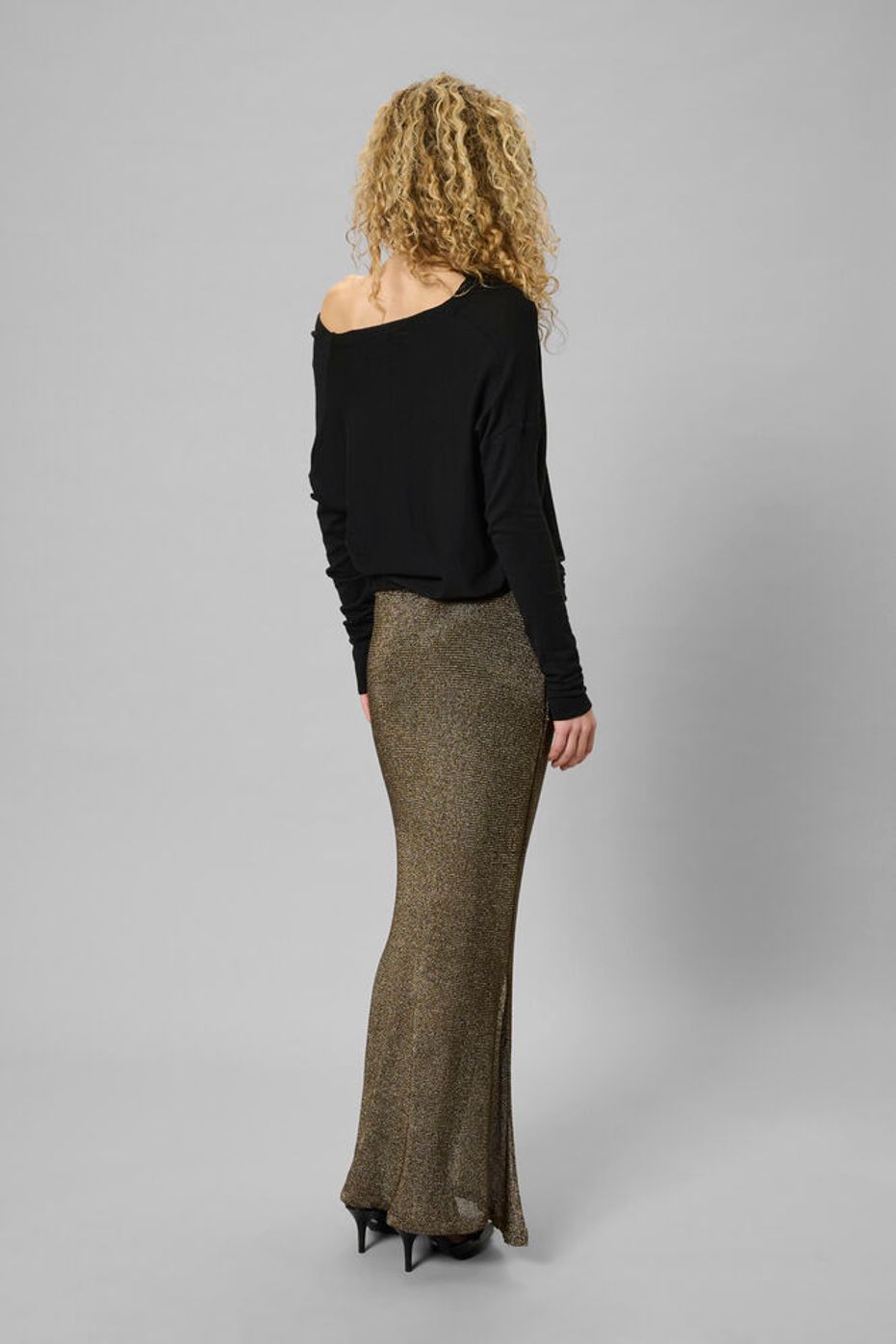 Waterfall Knit Blouse "MWPolly"-black