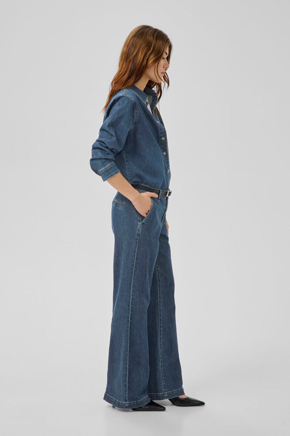 Wide Leg Jeans "The Lara" Dark Blue Wash