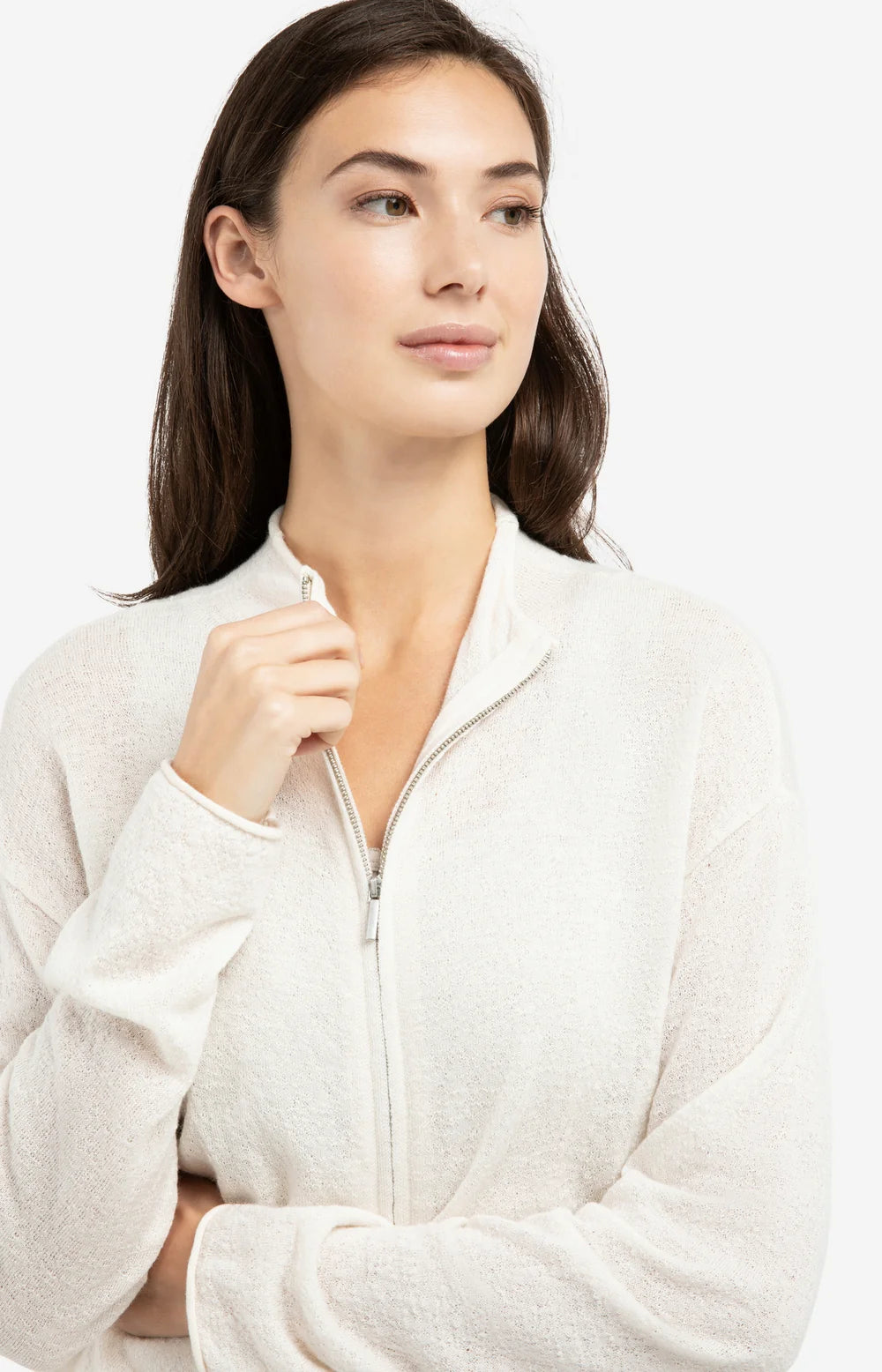 Cardigan mit hohem Kragen