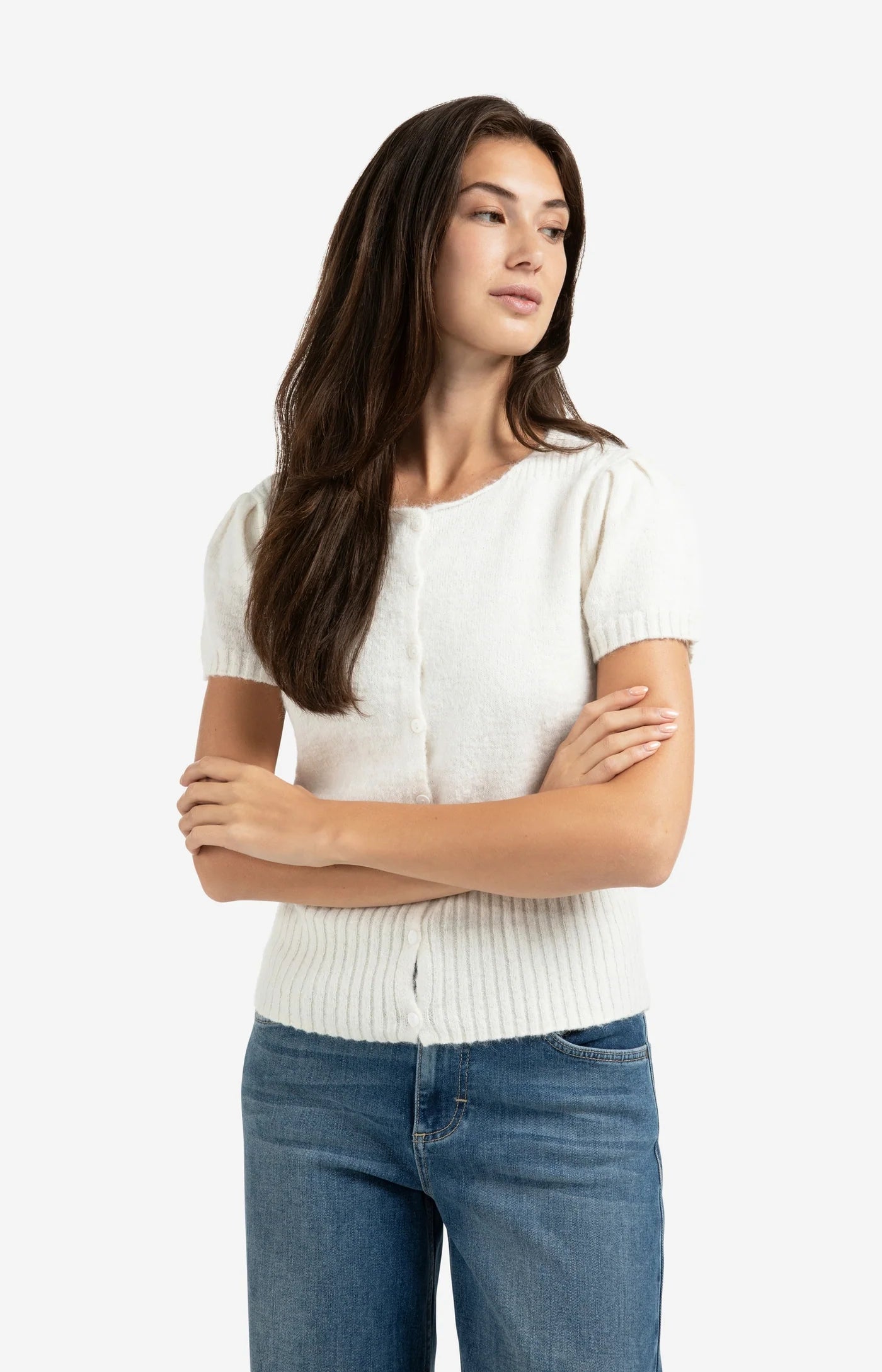 Kurzärmeliger Strickcardigan