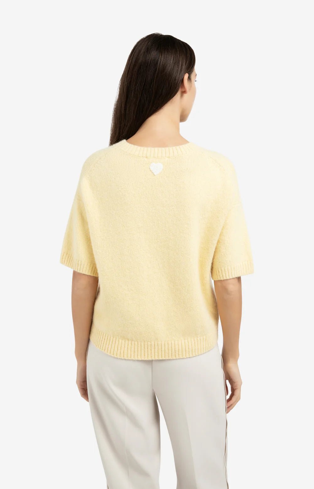 Kurzärmeliger Strickpullover - reed yellow - Dein Lieblingsladen Concept