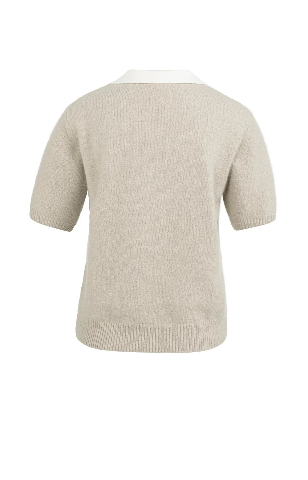 Kurzärmeliger Strickpullover mit kontrastierenden Kragen - Dein Lieblingsladen Concept