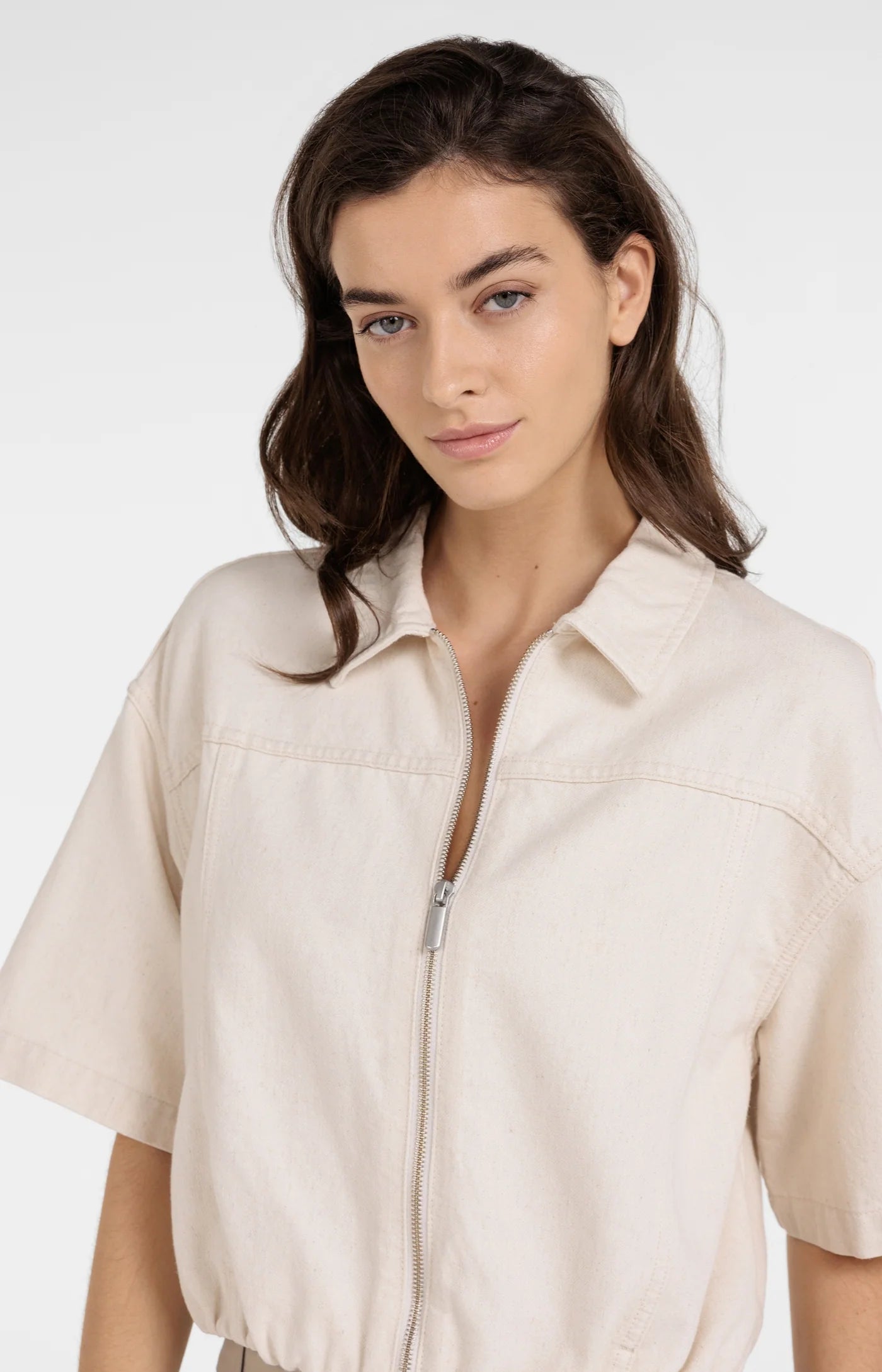 Jacke im Denimlook mit lockerer Passform