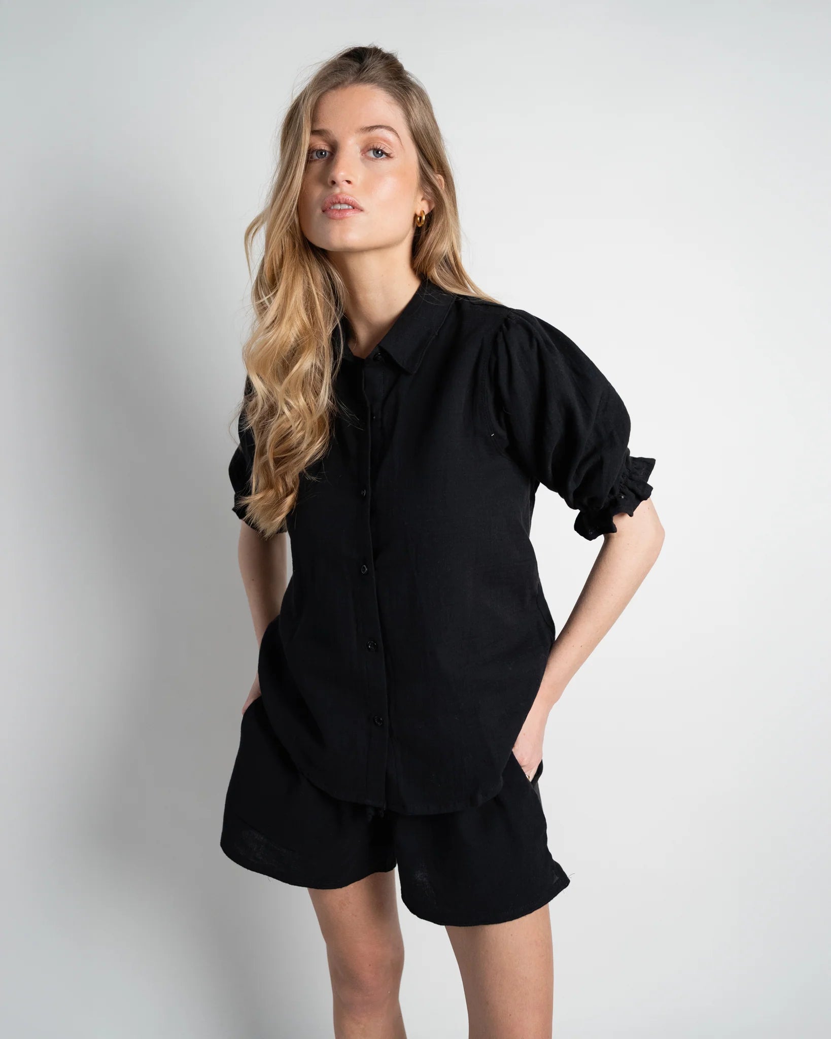 Puff Sleeve Blouse "Sophie" black