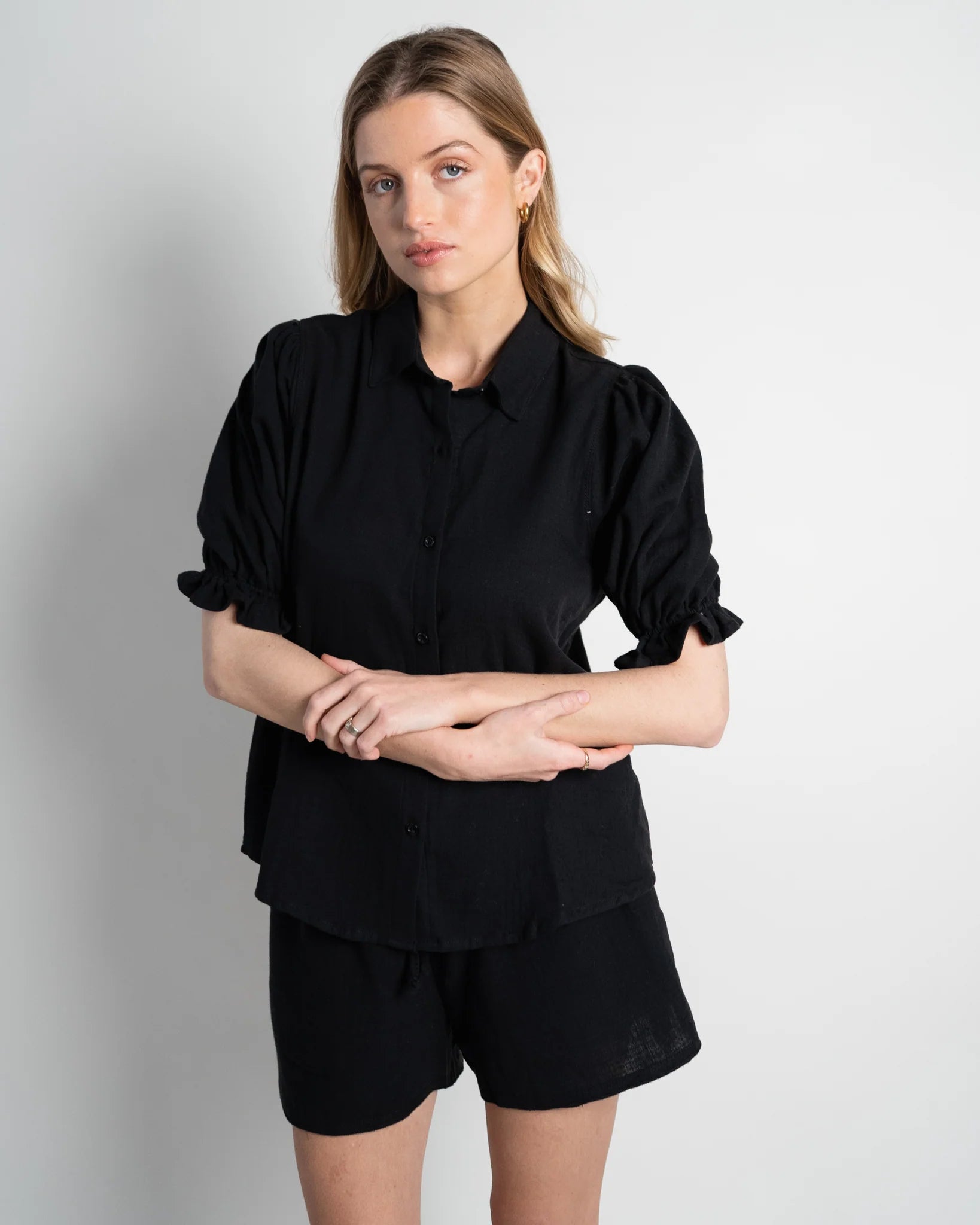 Puff Sleeve Blouse "Sophie" black
