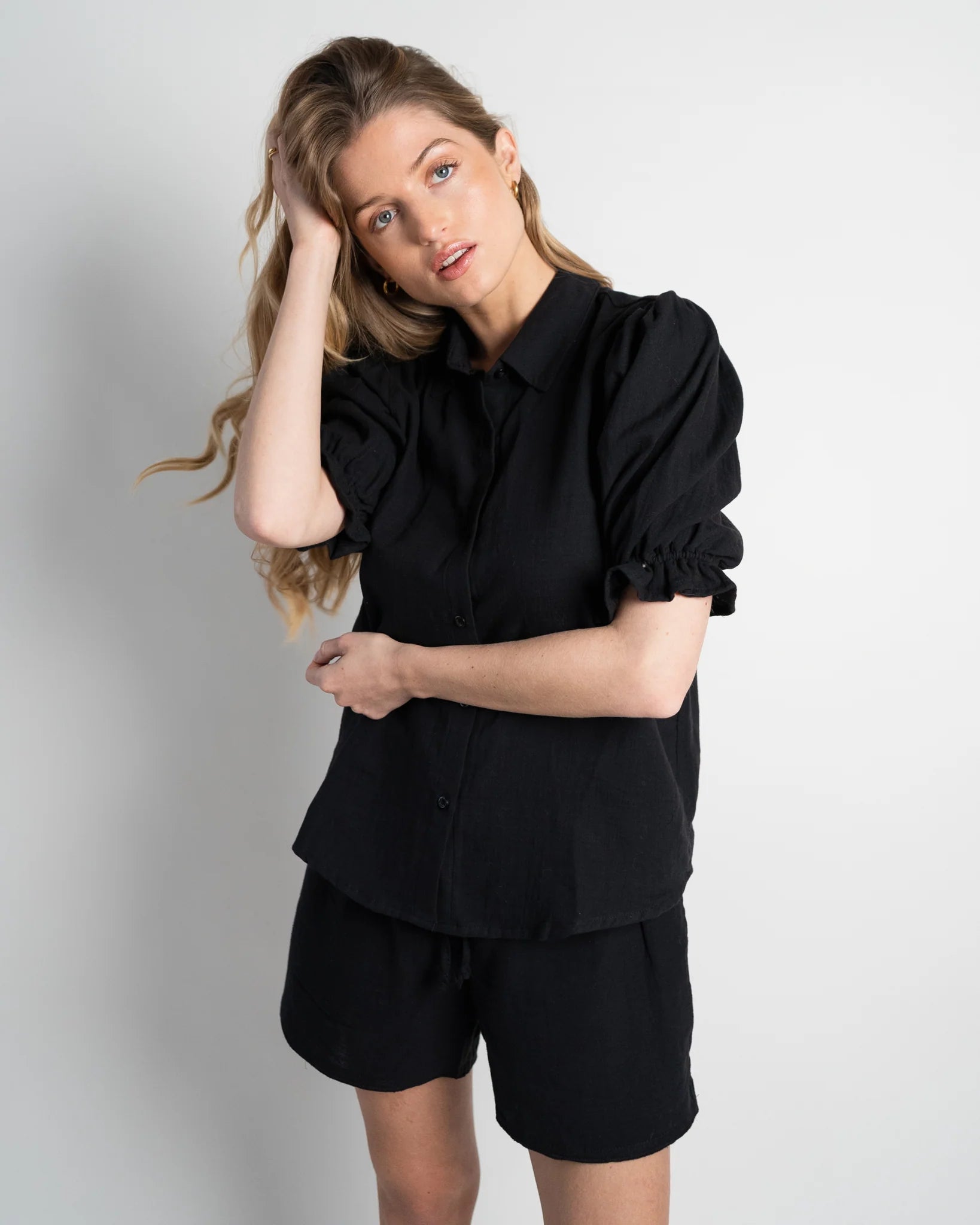 Puff Sleeve Blouse "Sophie" black - Dein Lieblingsladen Concept