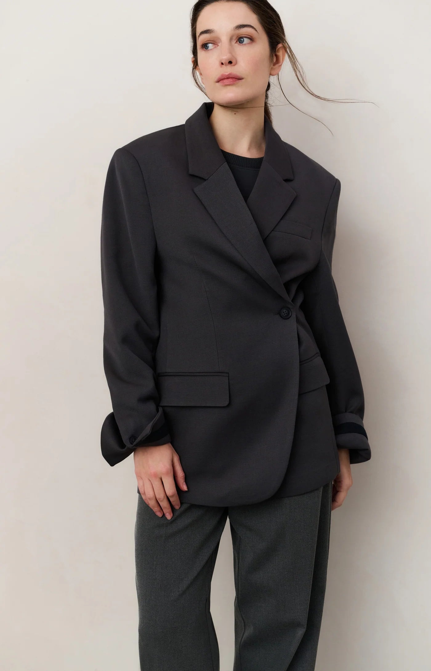 Oversize-Blazer mit Zierband