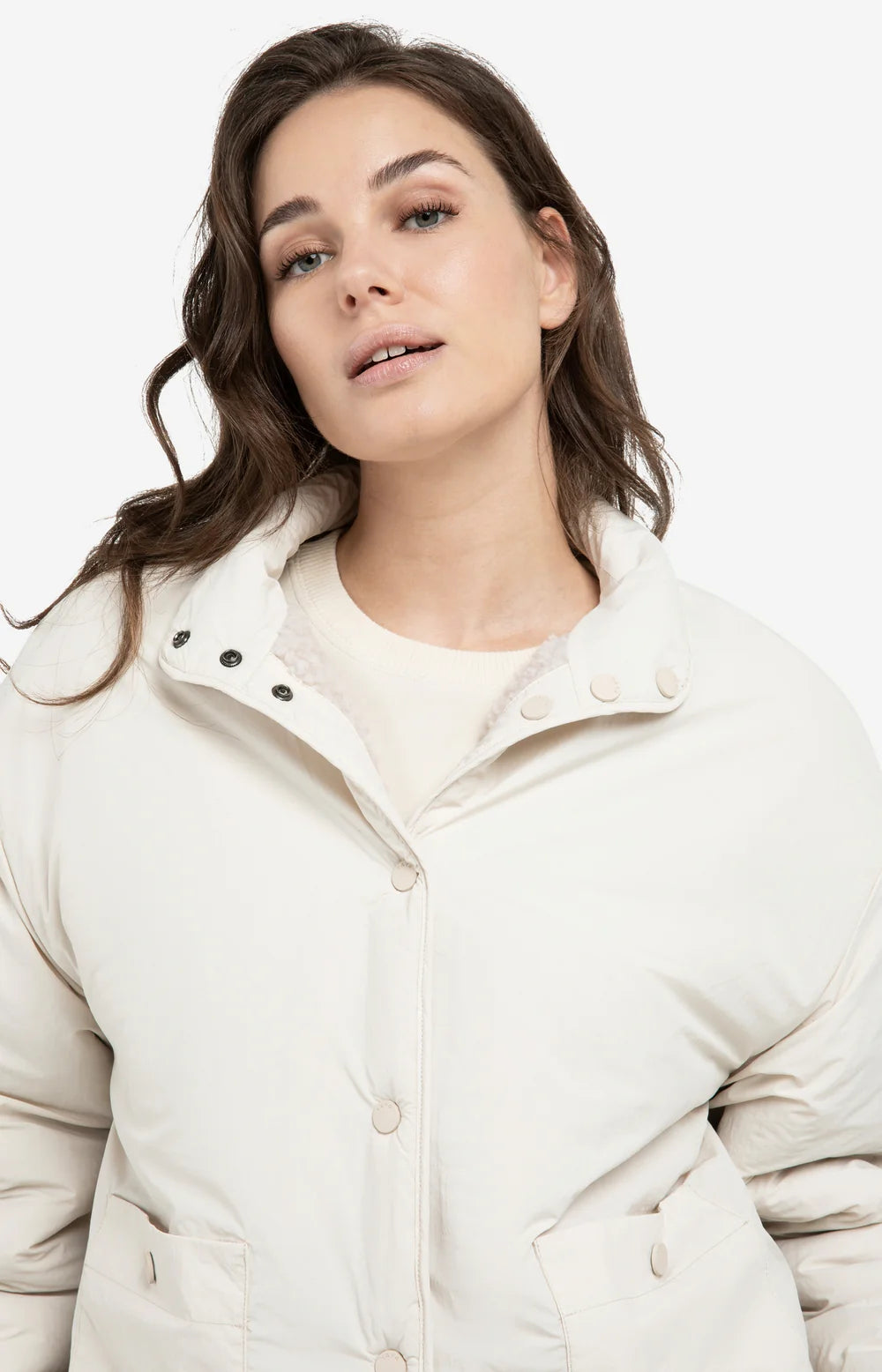 Teddy-Wendejacke mit Nylon-Brusttasche