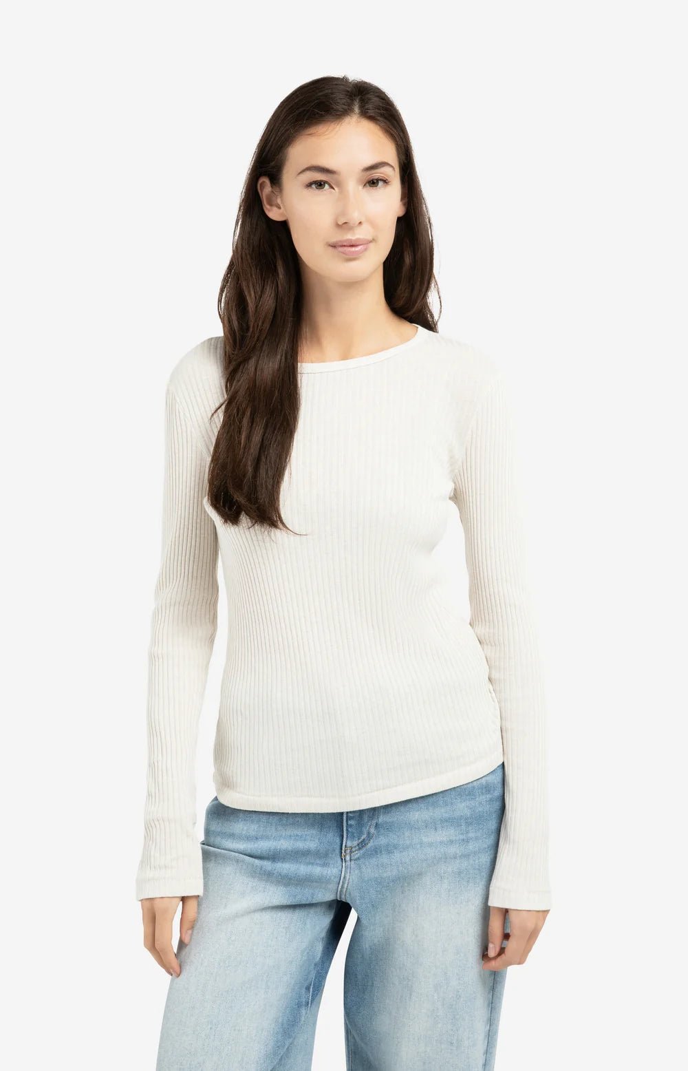 Geripptes Langarmshirt mit Rundhalsausschnitt - Dein Lieblingsladen Concept