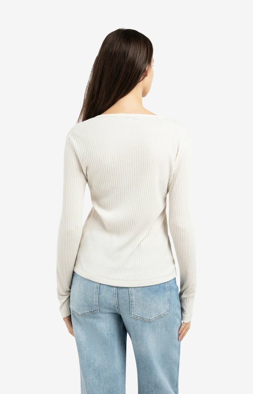 Geripptes Langarmshirt mit Rundhalsausschnitt - Dein Lieblingsladen Concept