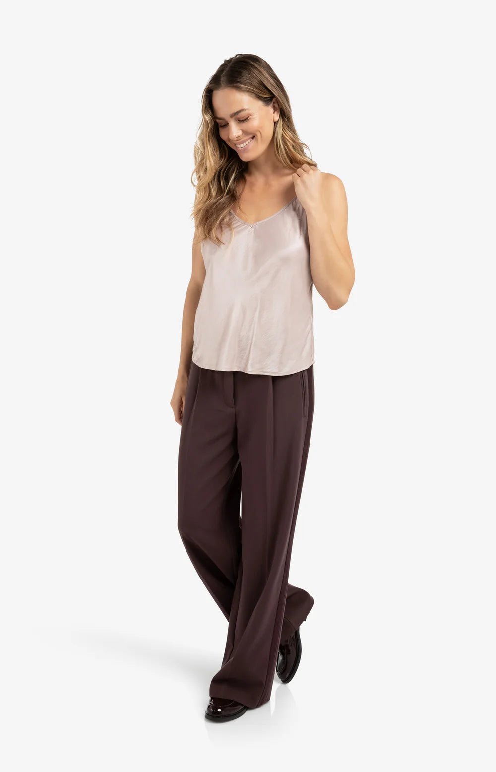 Satin - Top mit V - Ausschnitt - Dein Lieblingsladen Concept