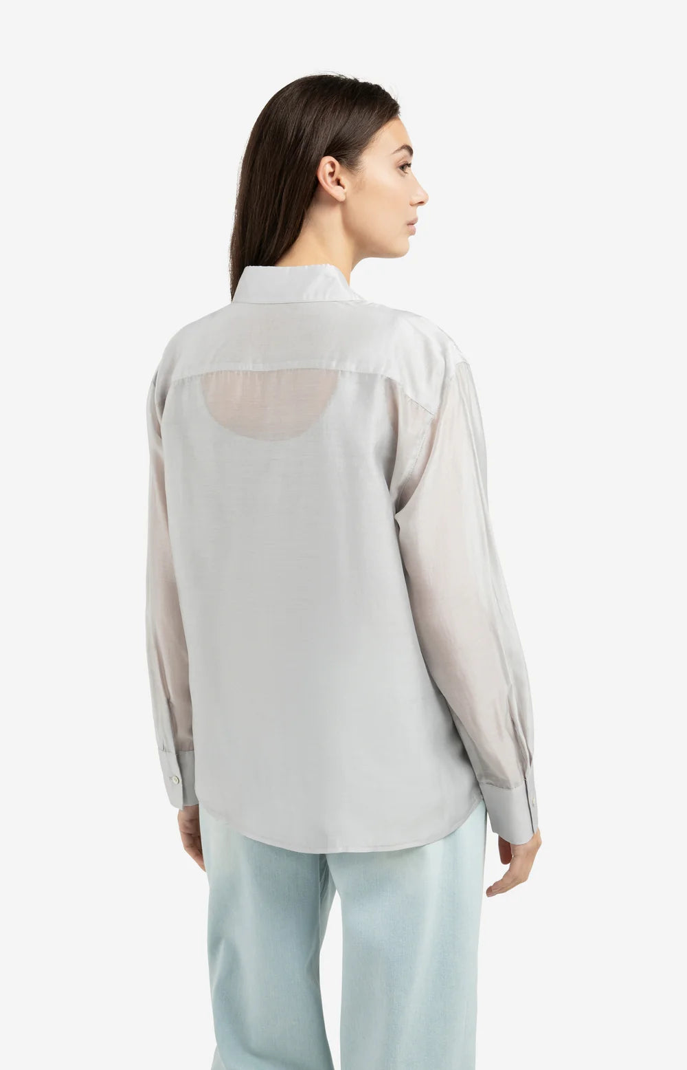 Durchsichtige Bluse mit Brusttaschen