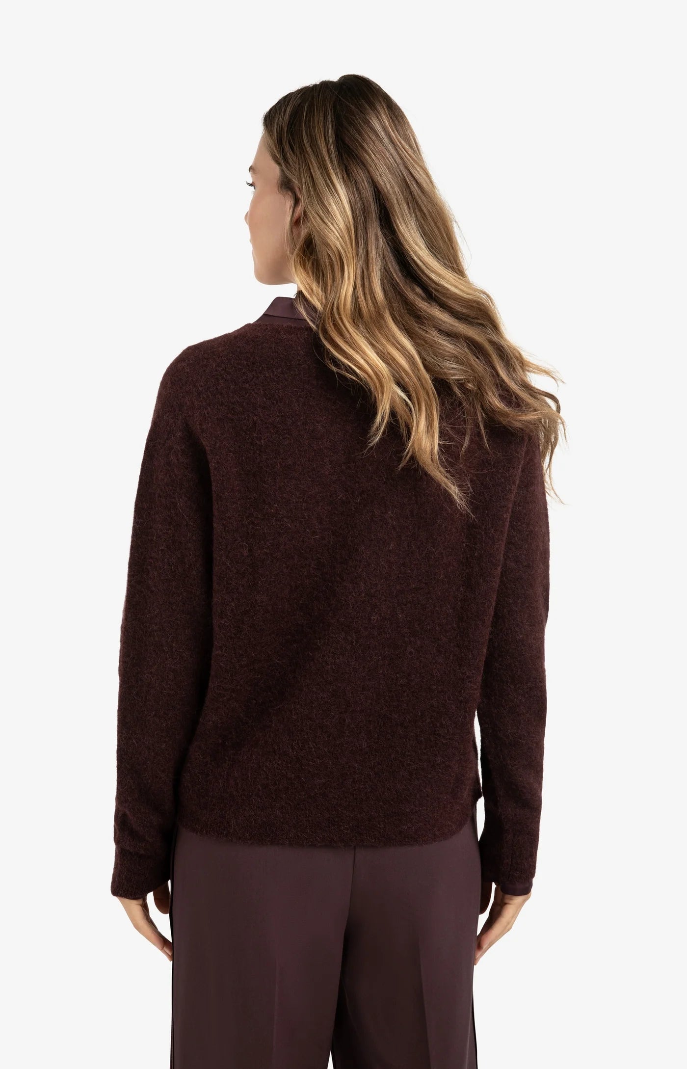 Weicher Pullover mit V-Ausschnitt-fudge purple