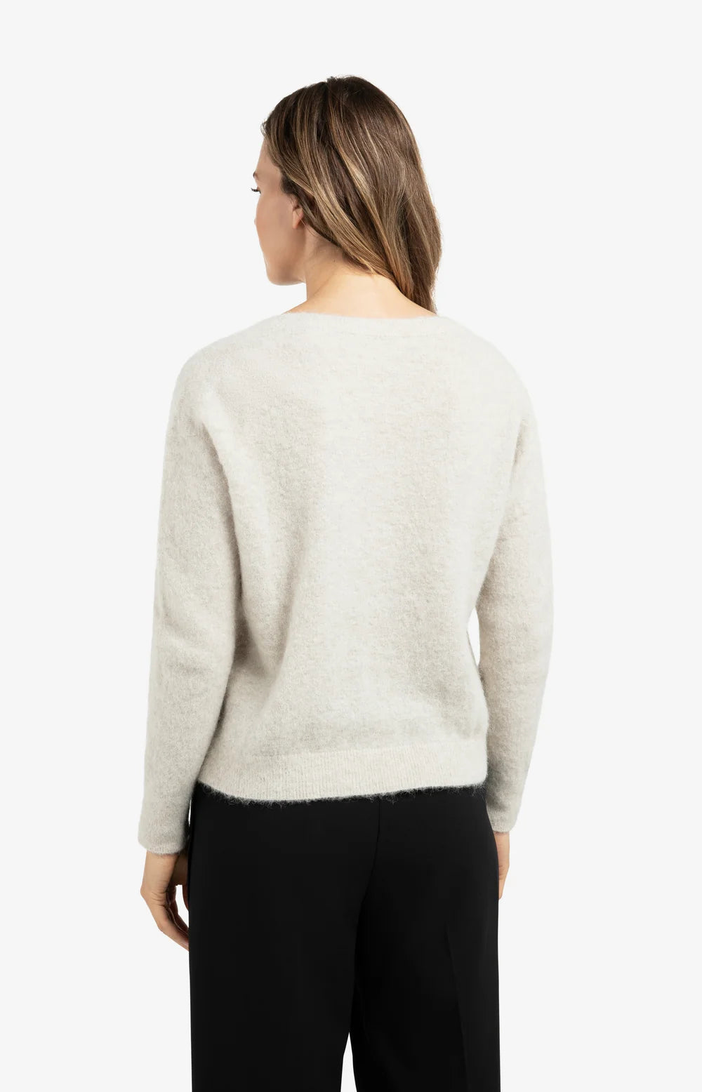 Weicher Pullover mit V-Ausschnitt-cloud grey