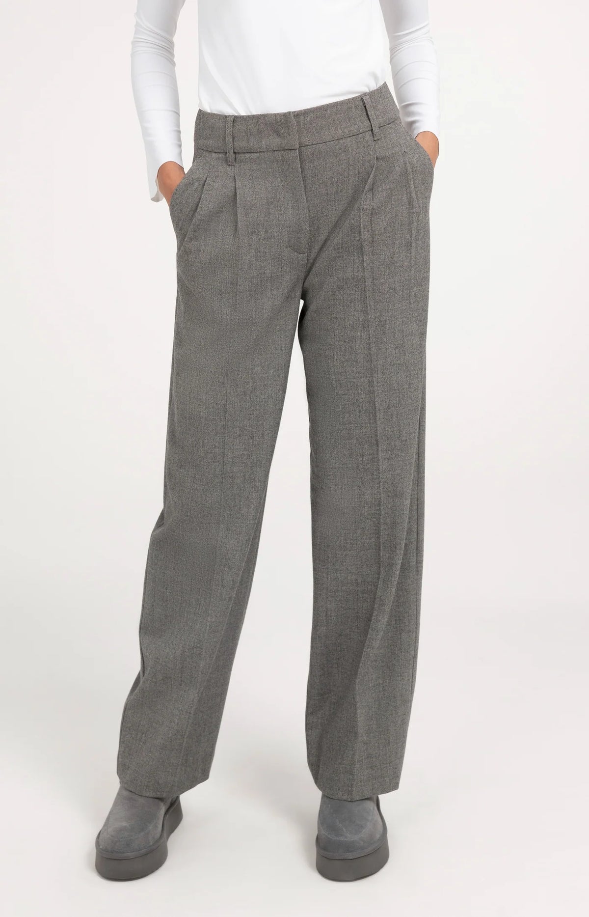 Weiche gewebte Hose mit weitem Bein