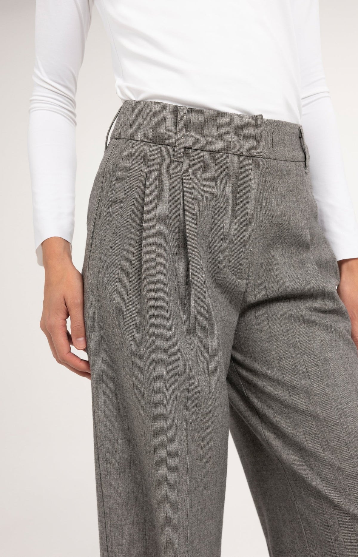 Weiche gewebte Hose mit weitem Bein
