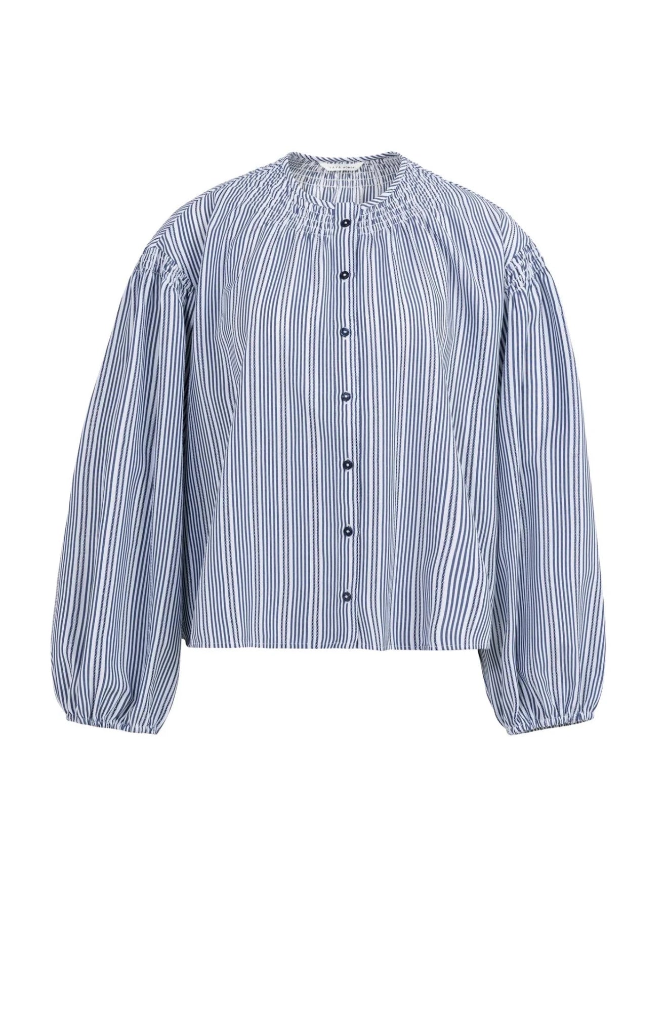 Gestreifte Bluse mit gekräuselten Details - Dein Lieblingsladen Concept