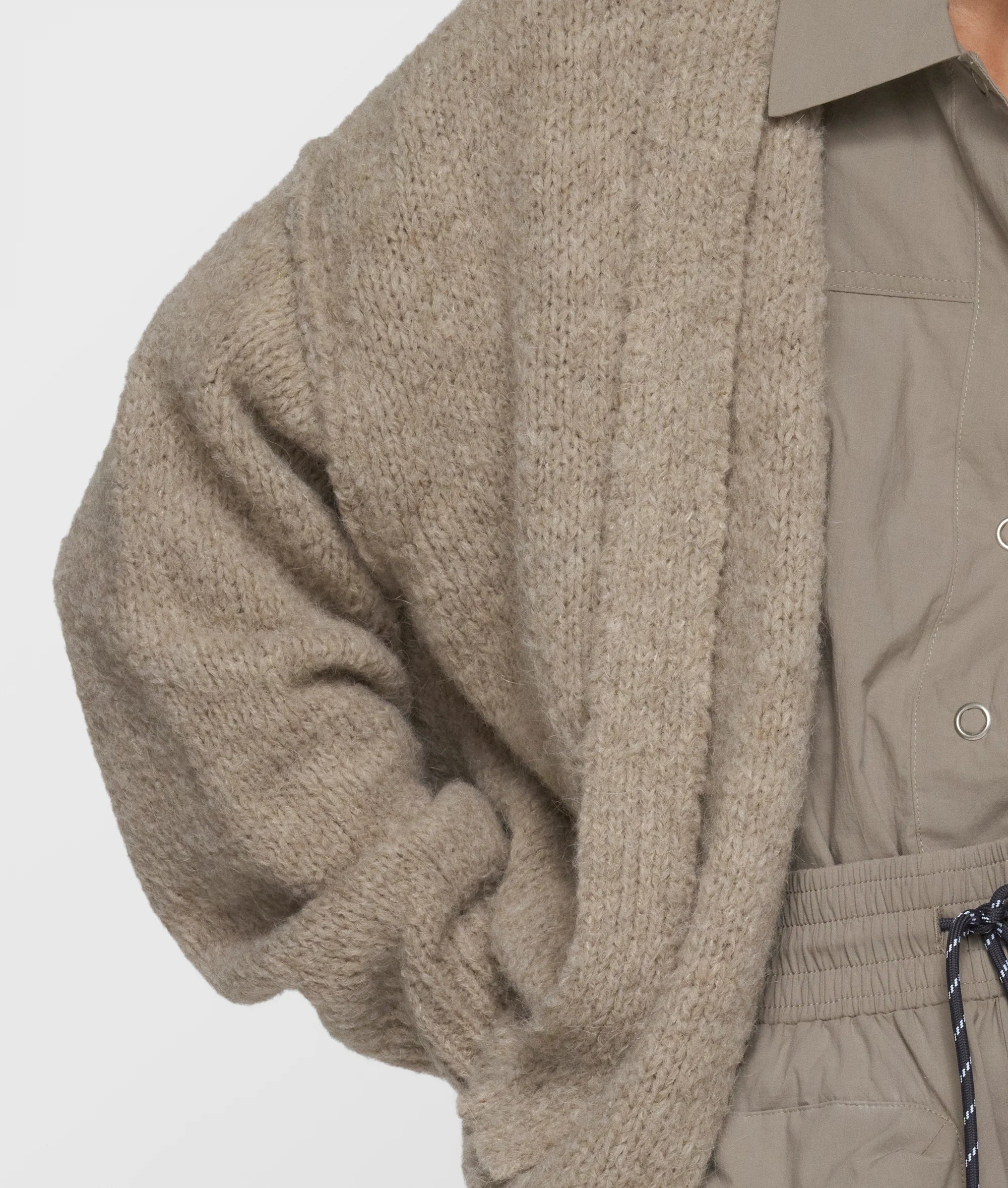 Short Belted Knit Cardigan