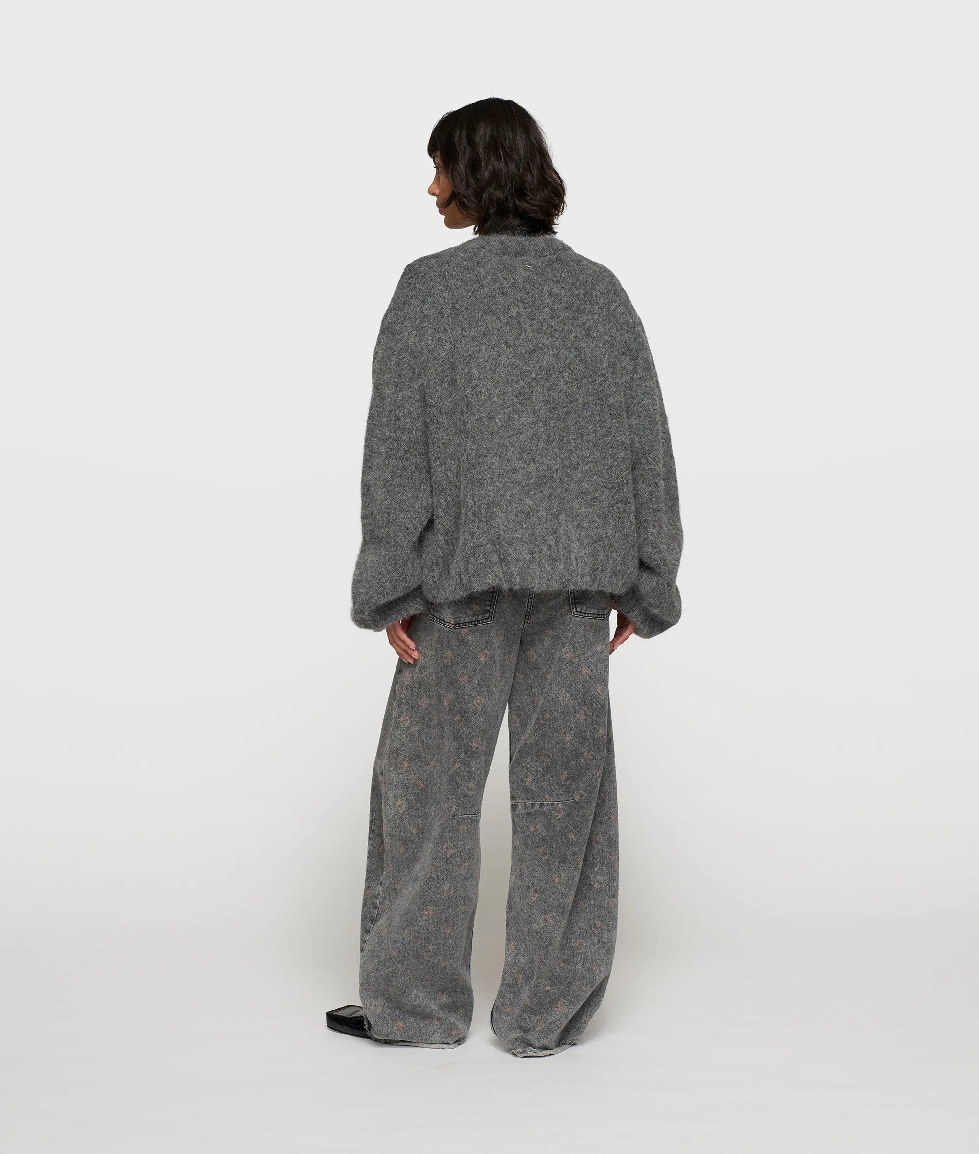 Puffy Hairy Knit Bomber