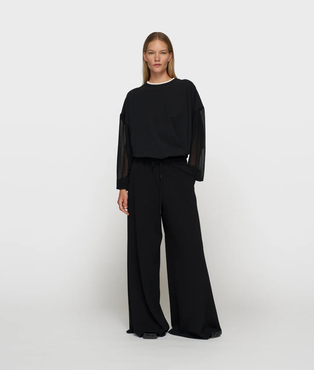 Wide Leg Pants Crepe