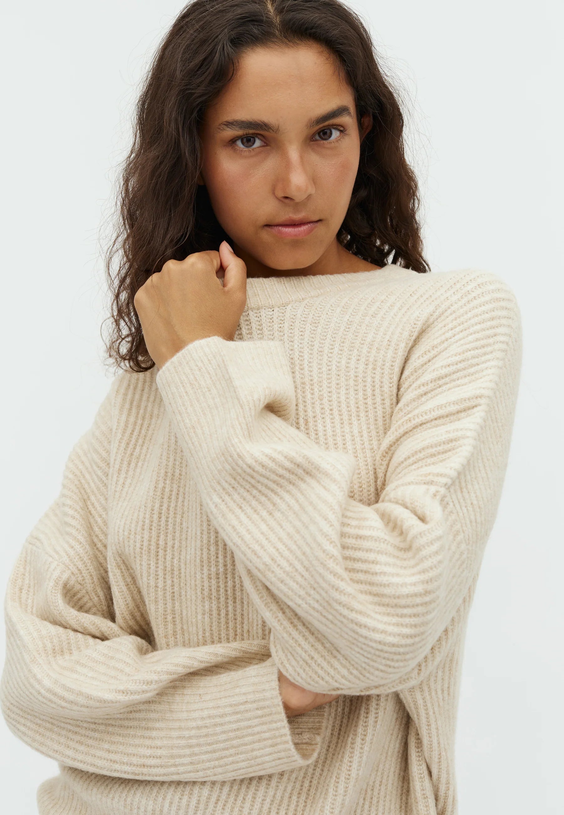Knit "Gillian" oyster melange