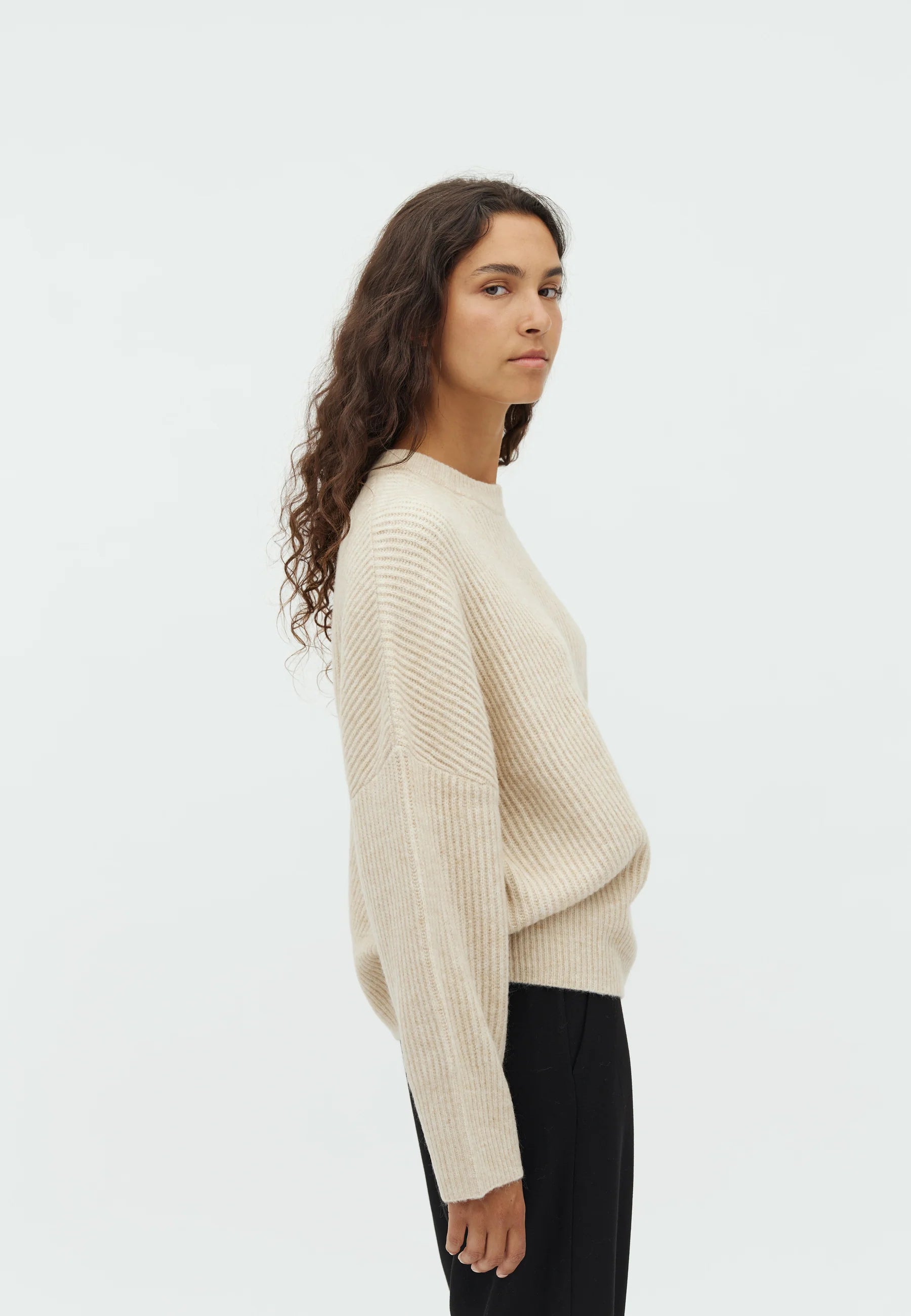 Knit "Gillian" oyster melange