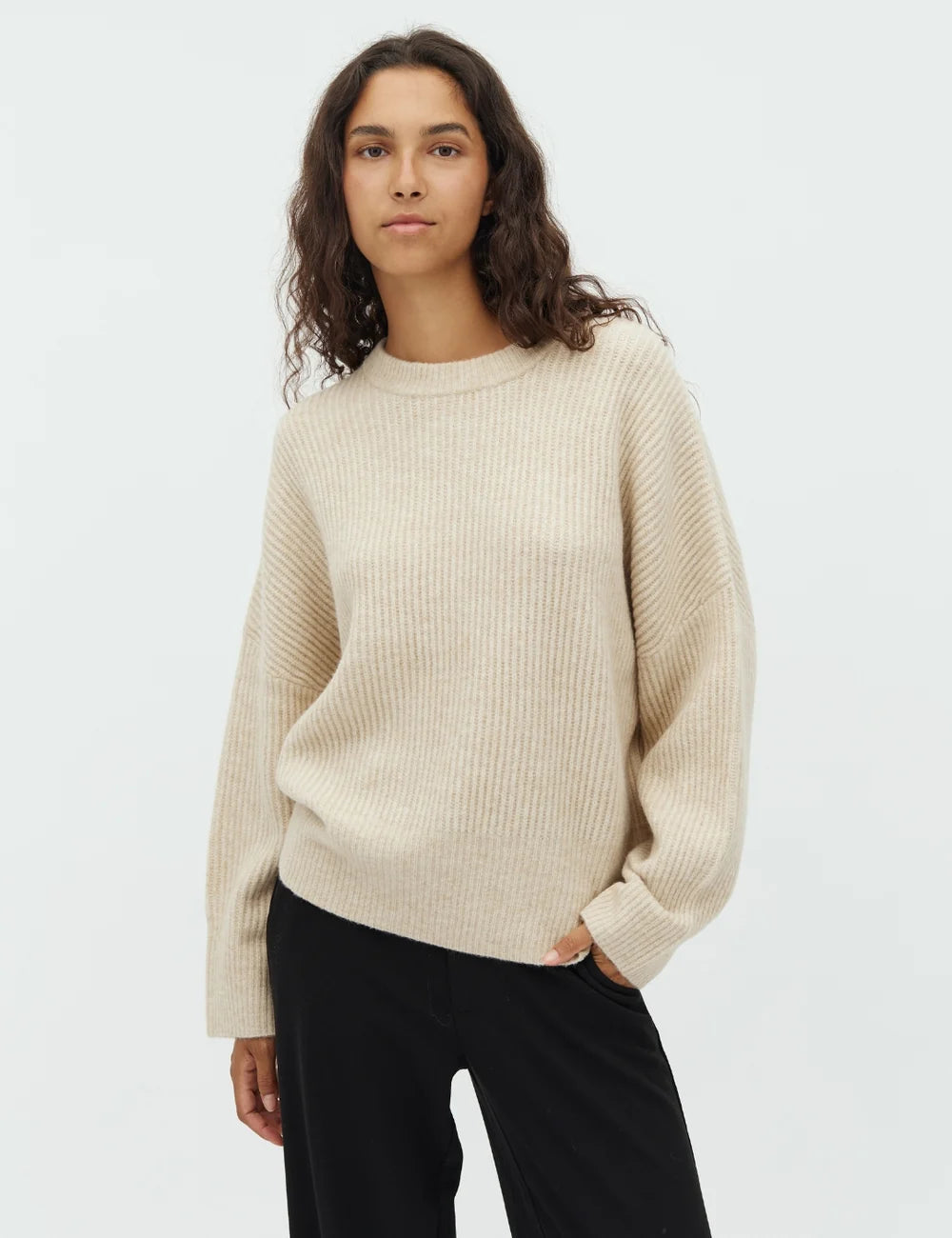 Knit "Gillian" oyster melange
