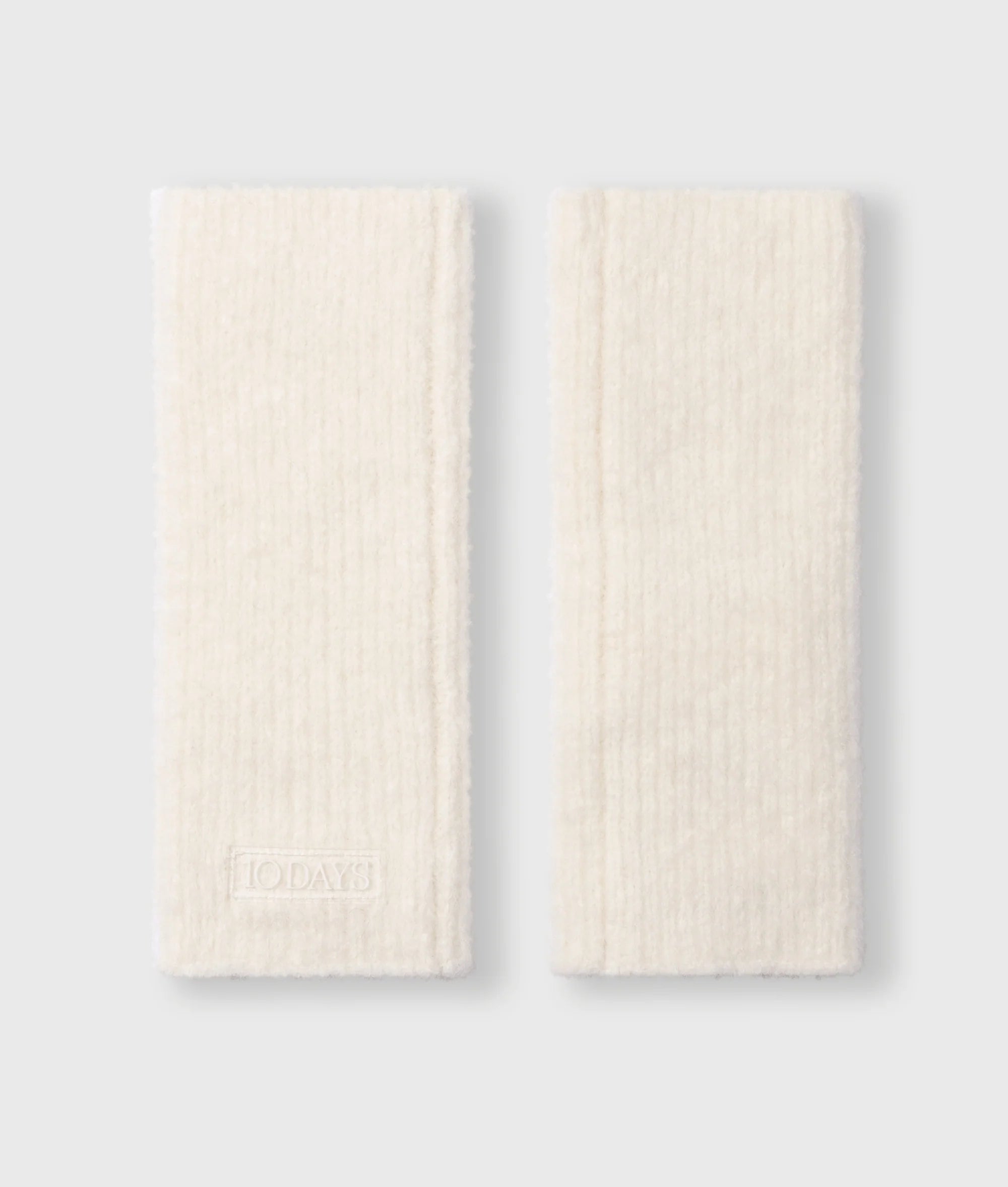 Hairy Knit Gloves-ecru