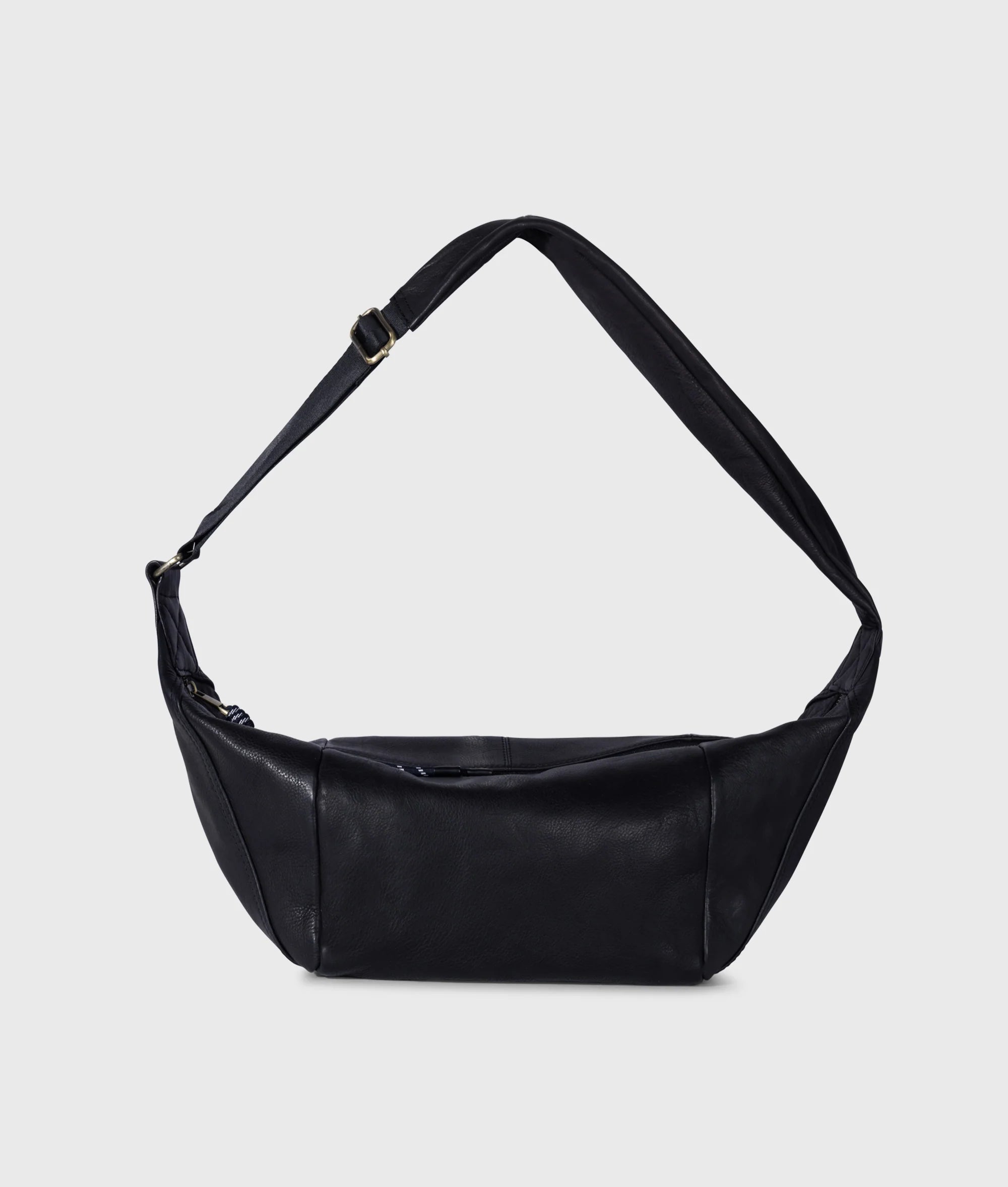 Leather Banana Bag black