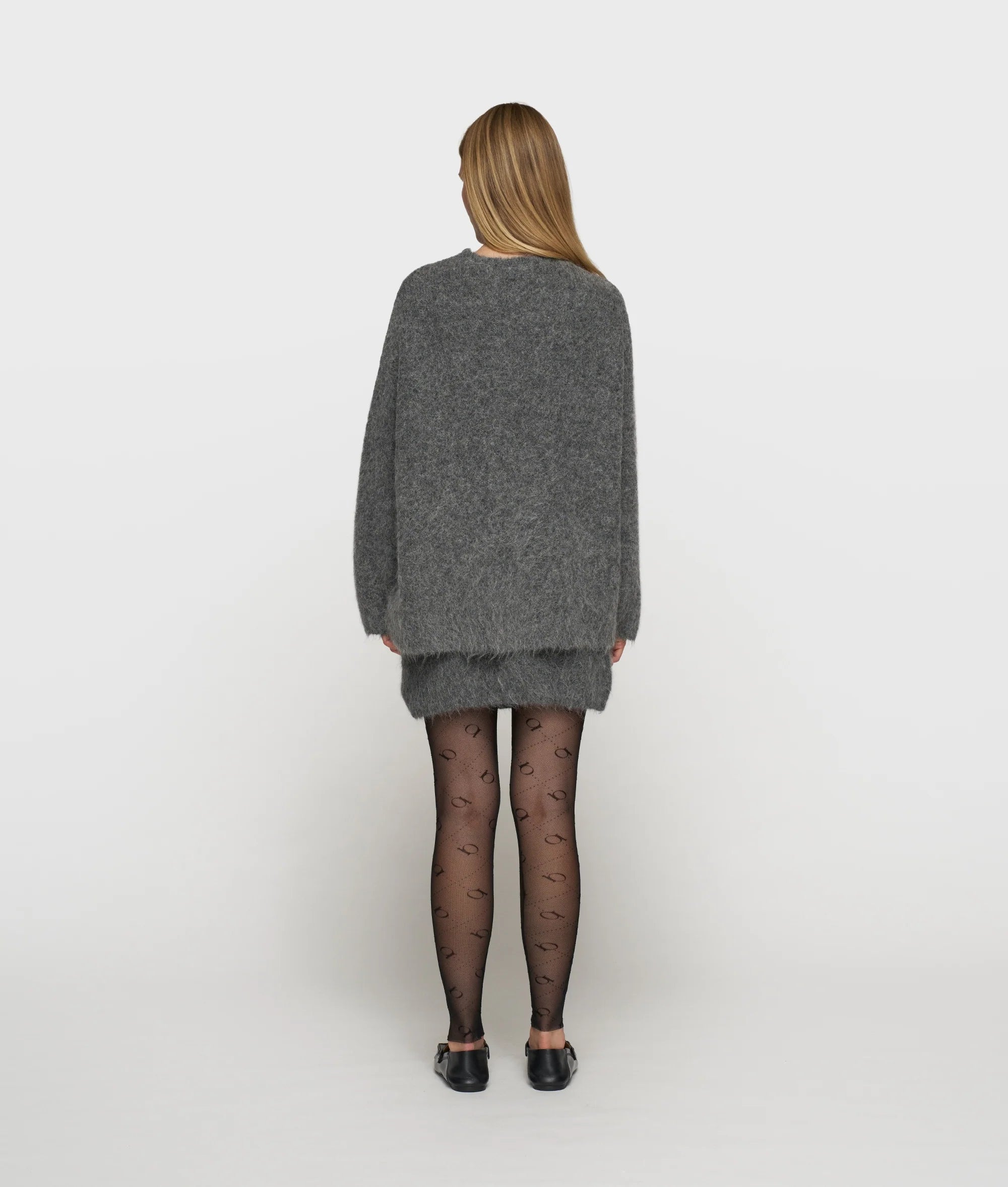 V-Neck Hairy Knit Sweater