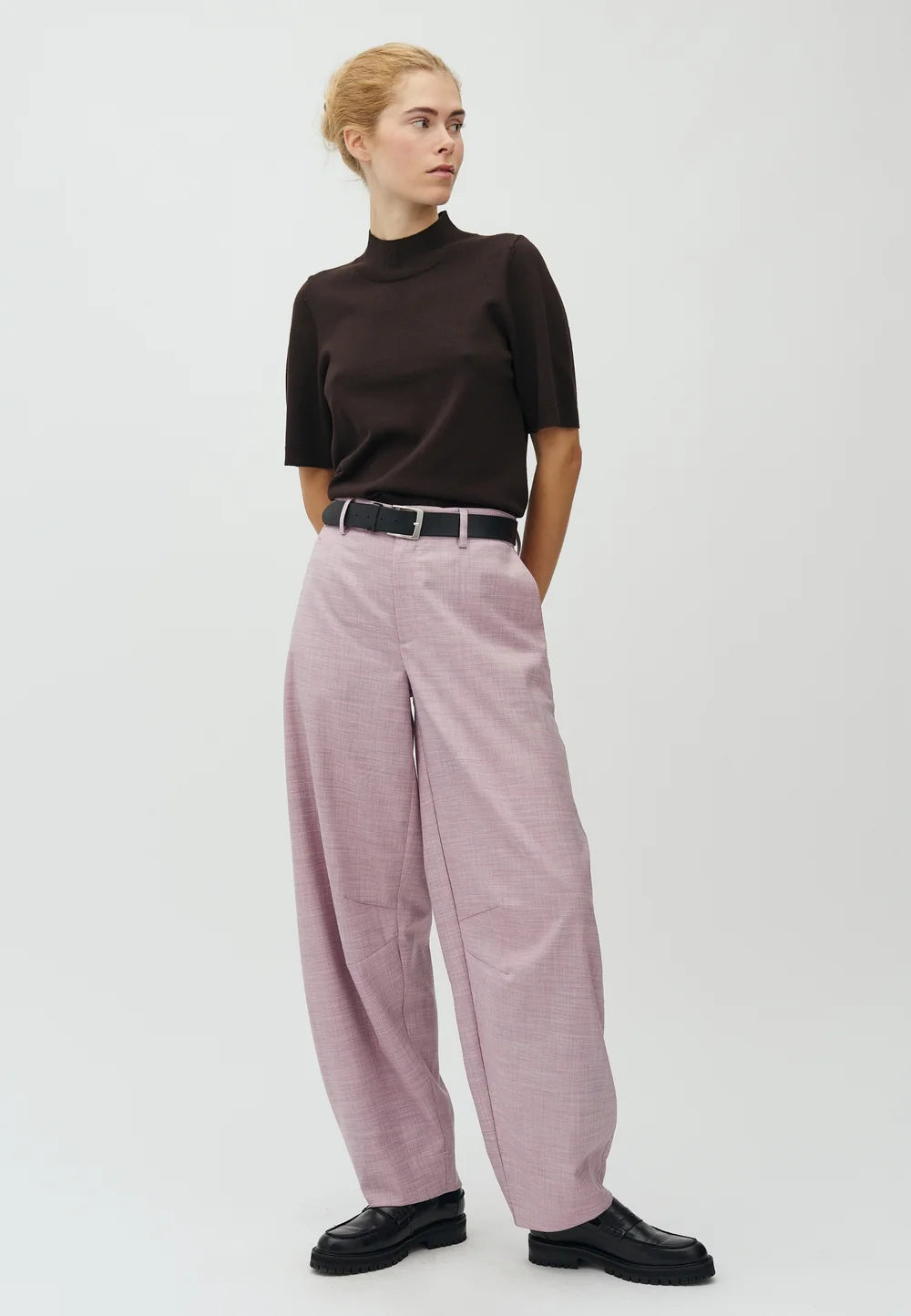 Kurzarm-Pullover "Clara Crew-M" java