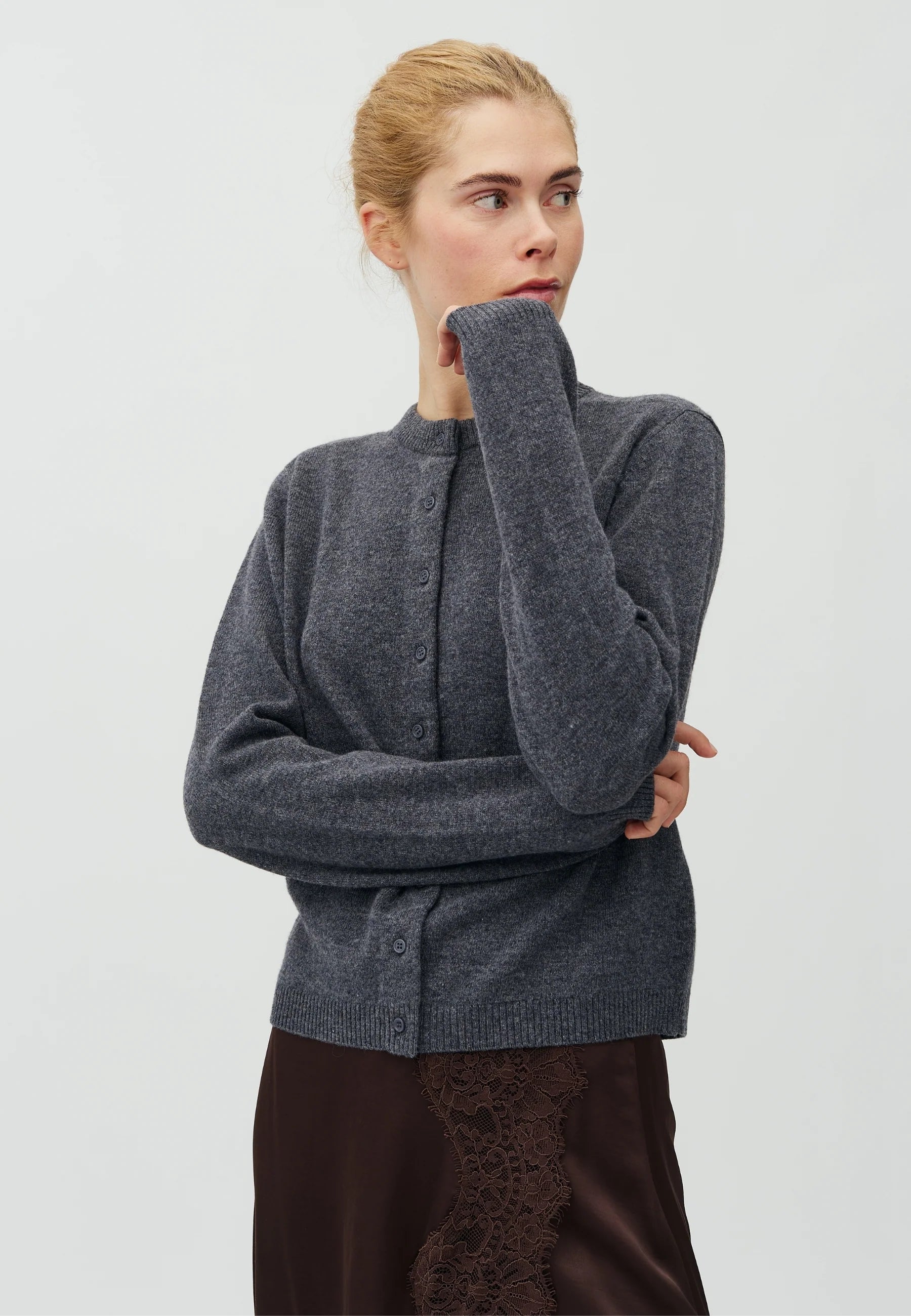 Cardigan "Averie-M" dark grey melange