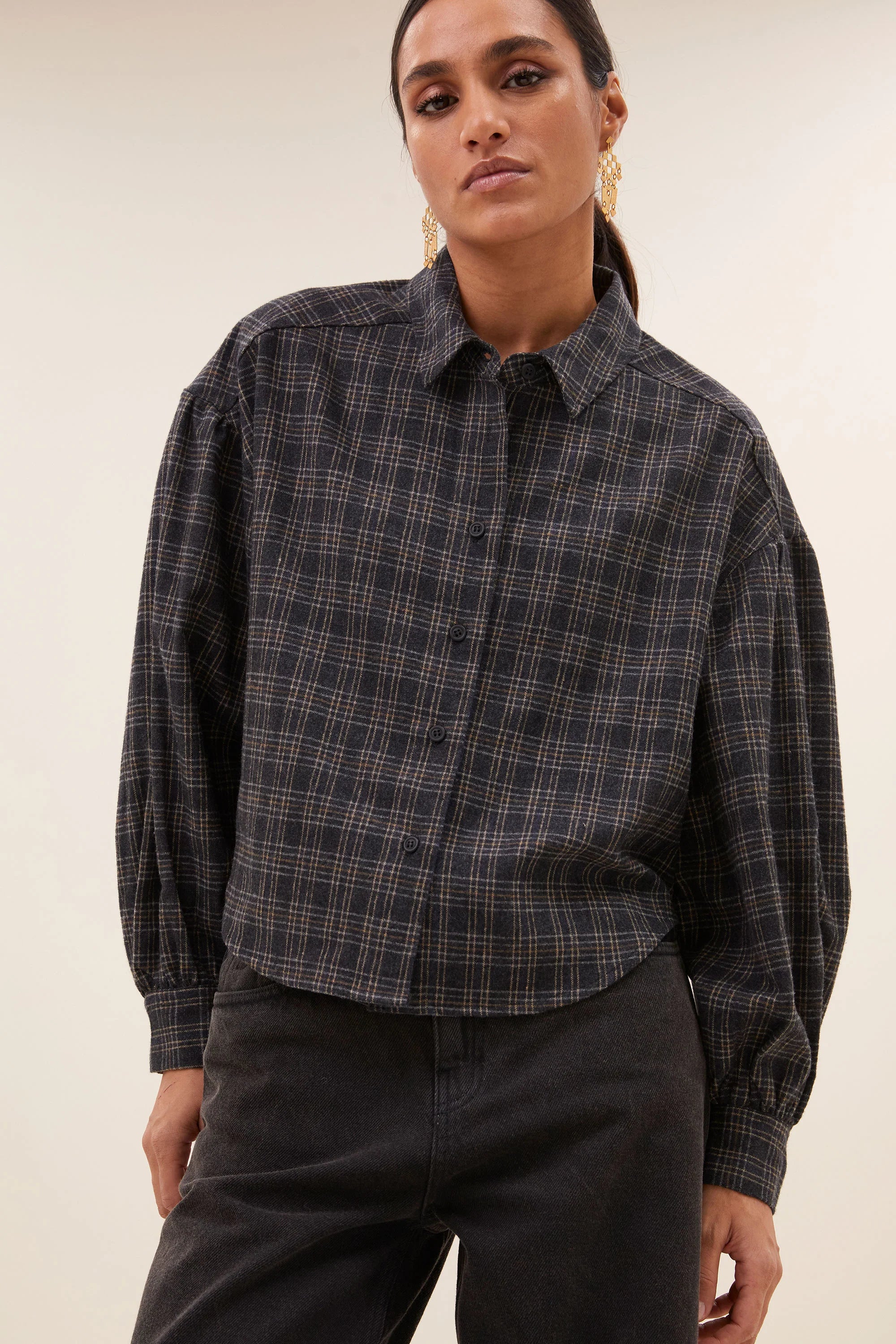 Check Blouse "Sara Short"