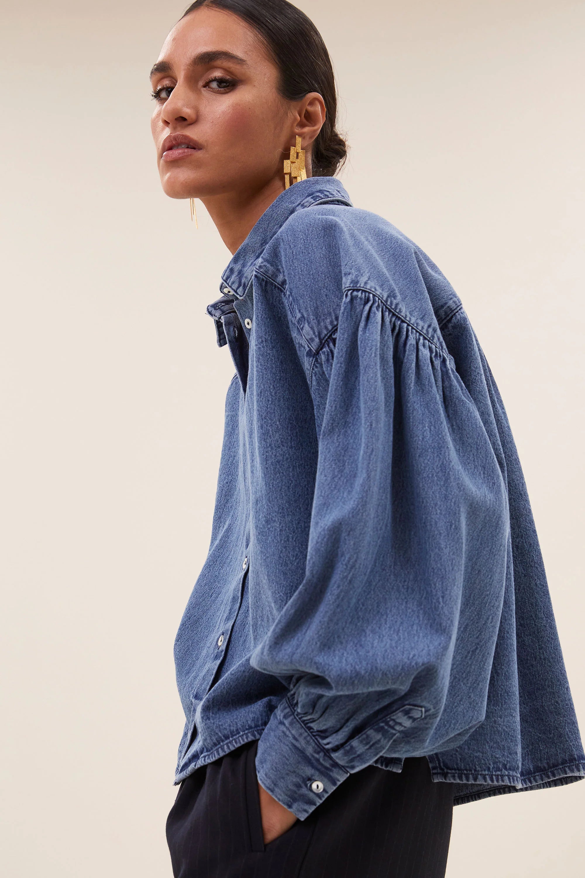 Denim Blouse "Sarah Short"