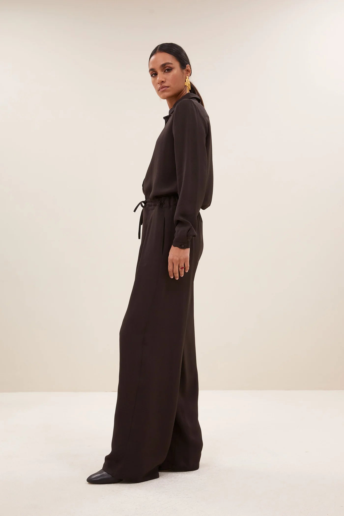 Satin Stripe Pants "Uma"