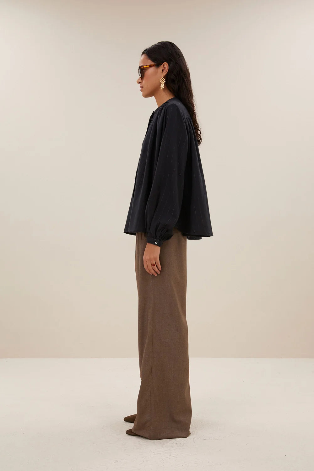 Lurex Bluse "Nyka" midnight lurex stripe