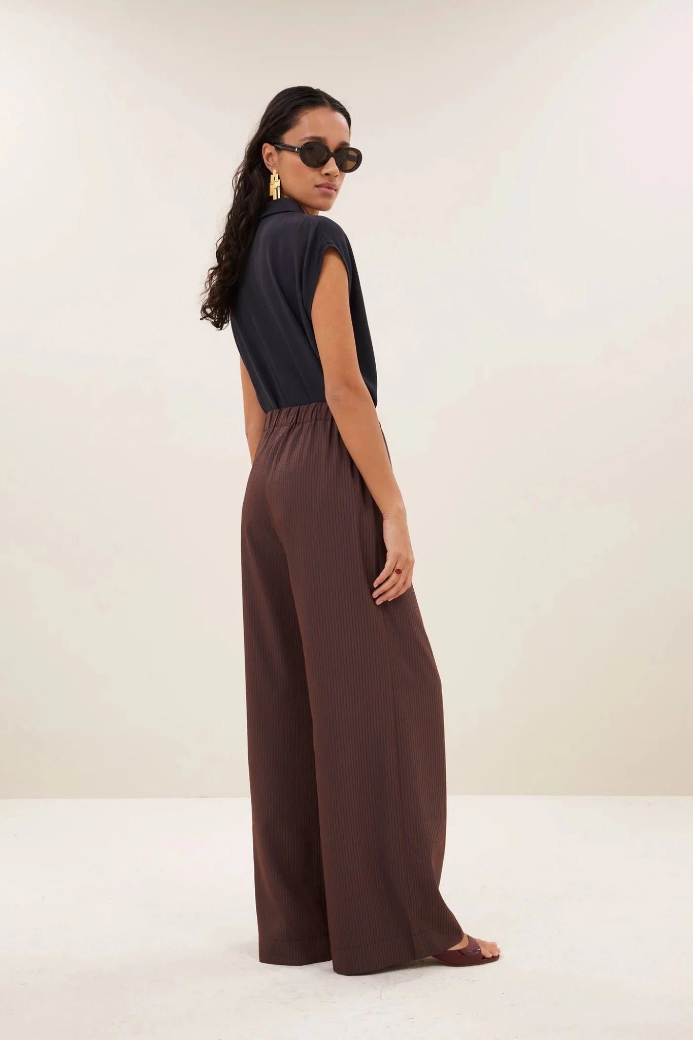 Hose "Celin" - tan stripe - Dein Lieblingsladen Concept