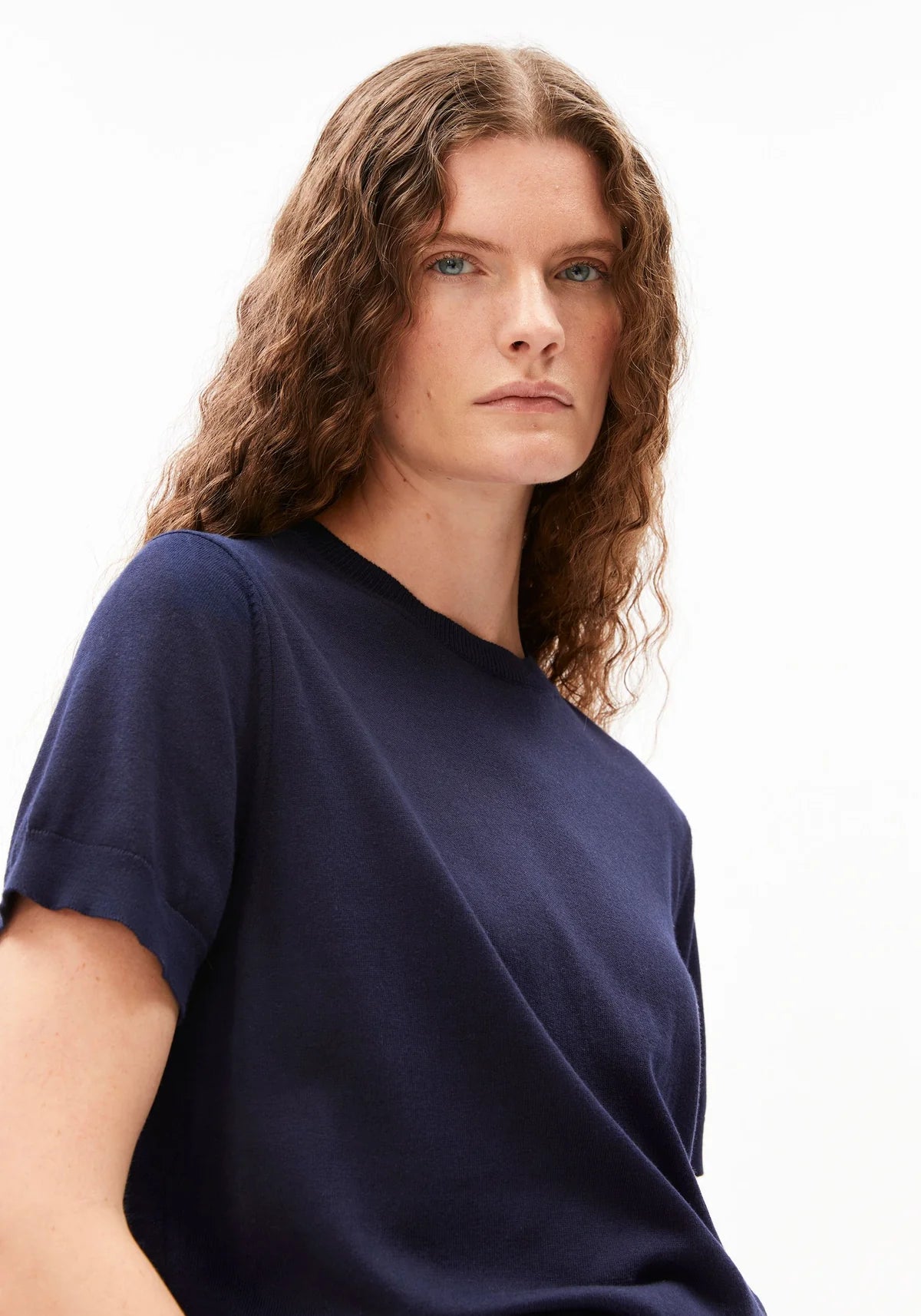 Knit Sweater "Fine" tinted navy